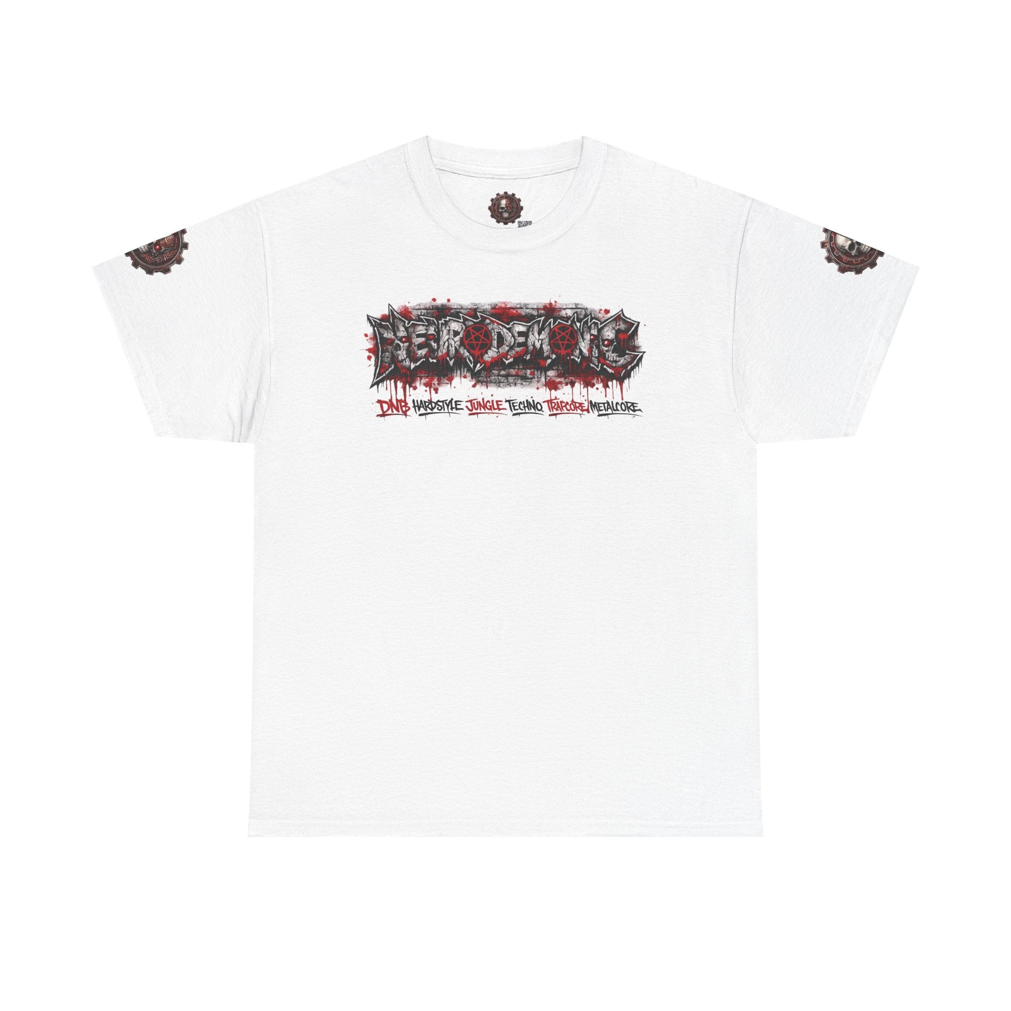 NEURODEMONIC - dnb hardstyle jungle techno trapcore metalcore Graffiti Skull Tee — Gildan Graphic Shirt