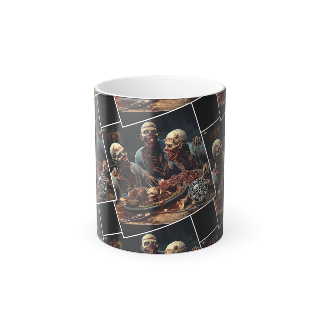 Cannibal Zombies Skull Fuckerz -Color Morphing Coffe Mug, 11oz - Junglist Militia Since 1996