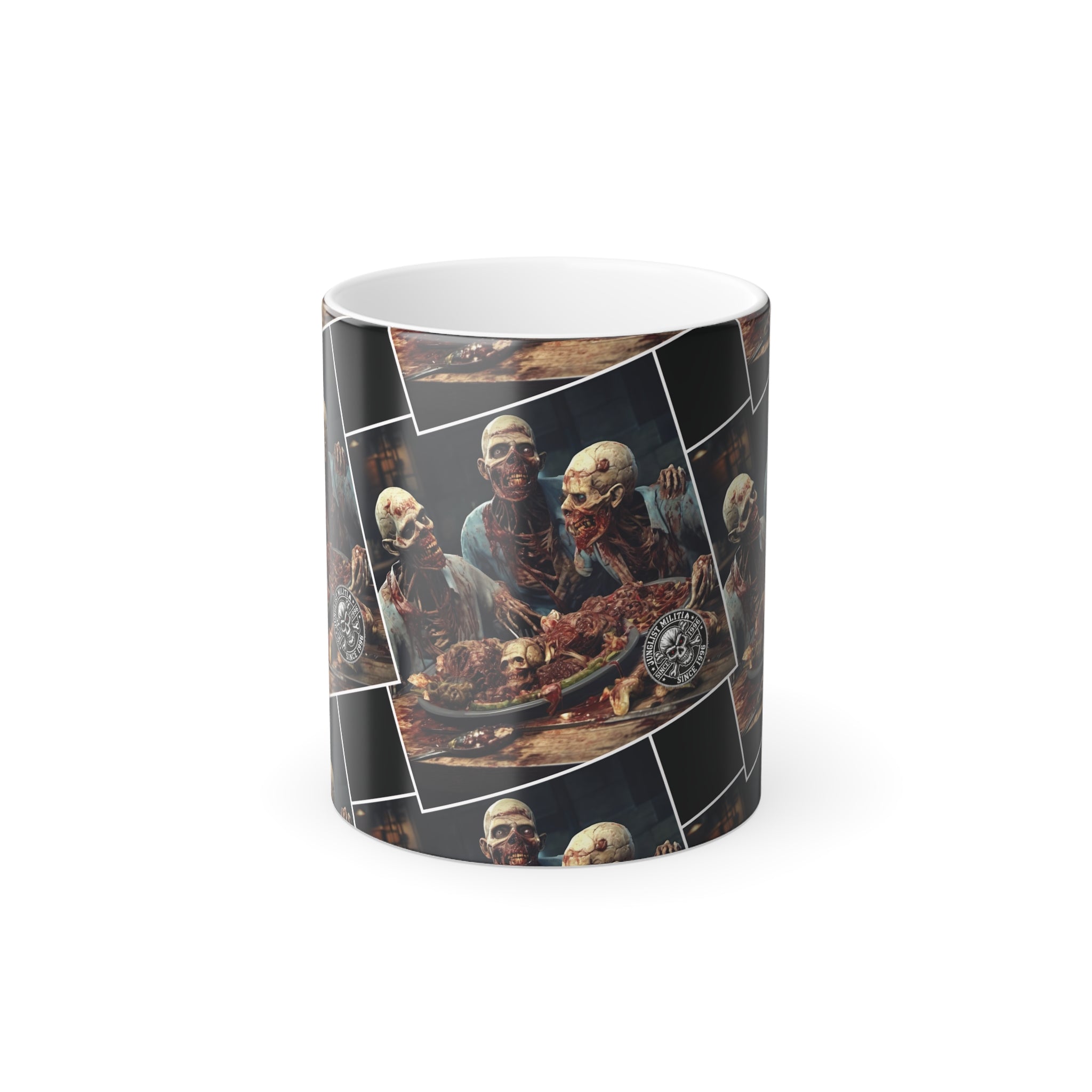 Cannibal Zombies Skull Fuckerz -Color Morphing Coffe Mug, 11oz - Junglist Militia Since 1996