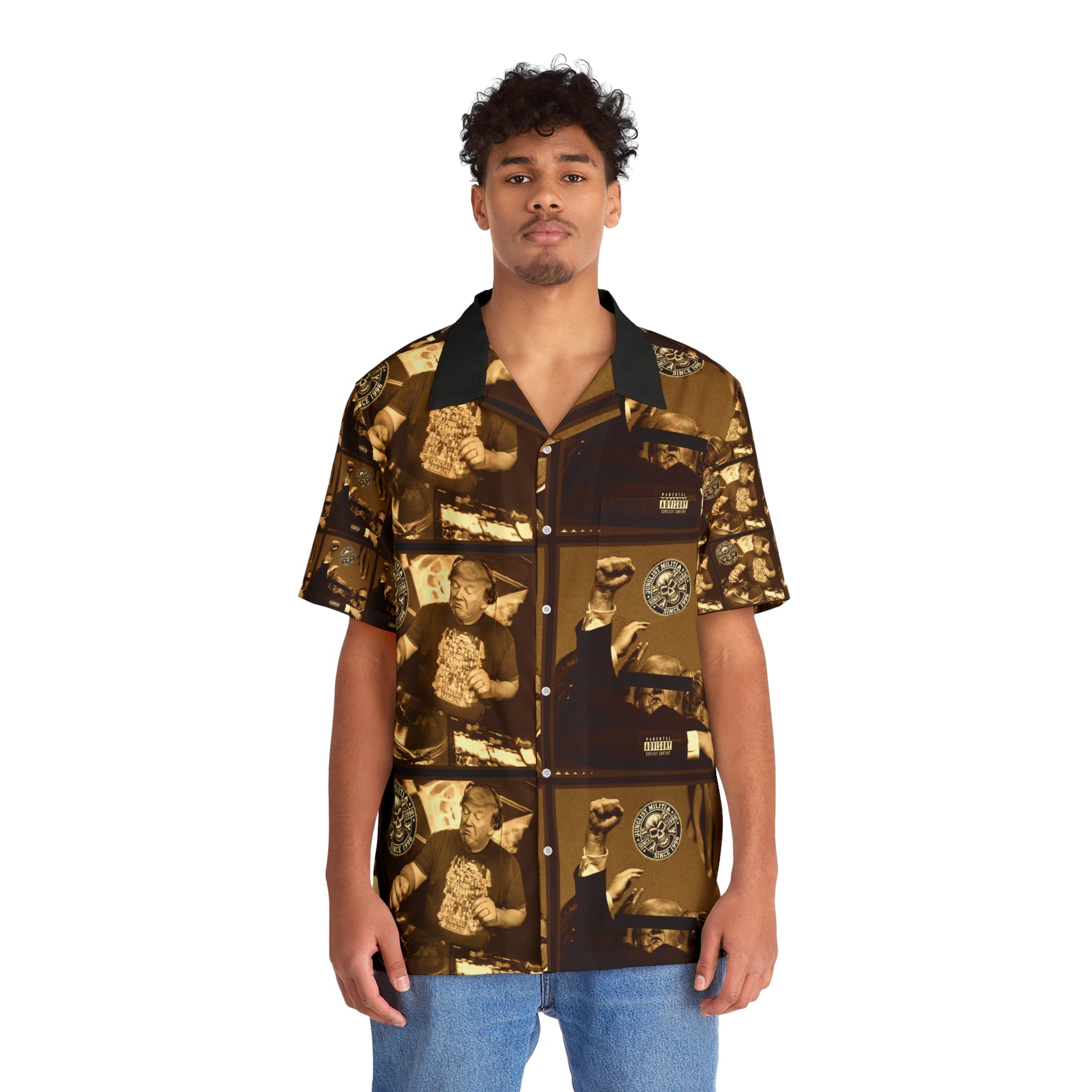 DJ DONALD TRUMP - Men's Hawaiian Shirt (AOP) - Let's Go!!! - Junglist Militia Since 1996