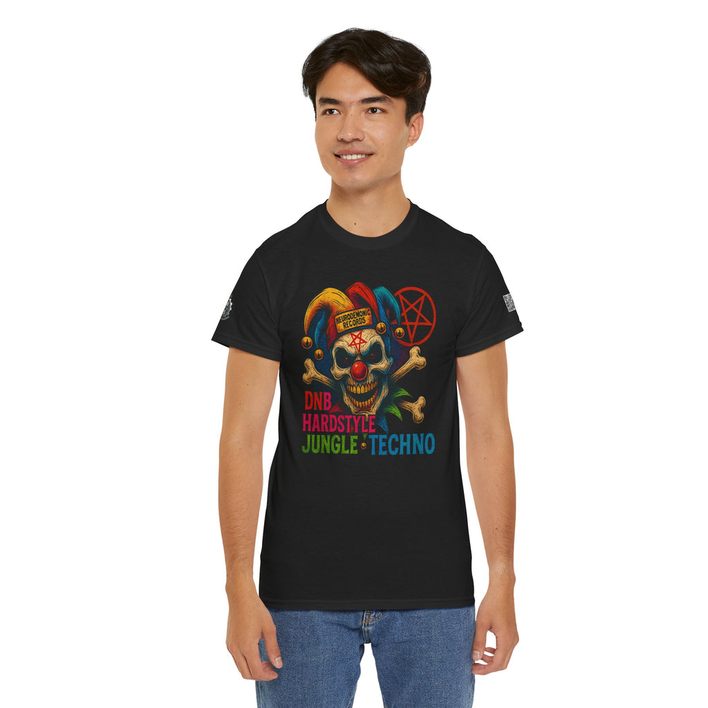 NeuroDemonic Carnival Jester T-Shirt – DNB Hardstyle Jungle Techno Edition