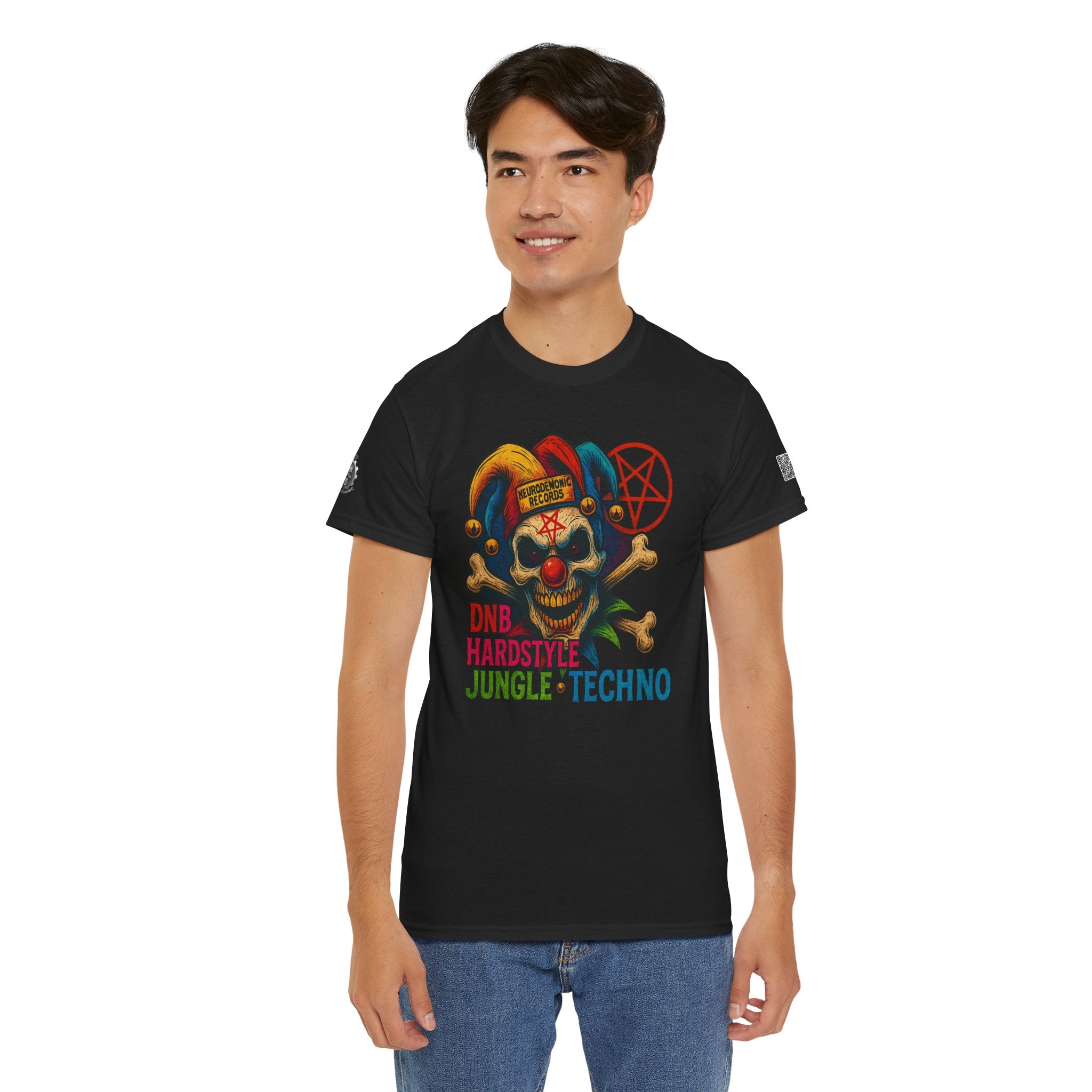NeuroDemonic Carnival Jester T-Shirt – DNB Hardstyle Jungle Techno Edition