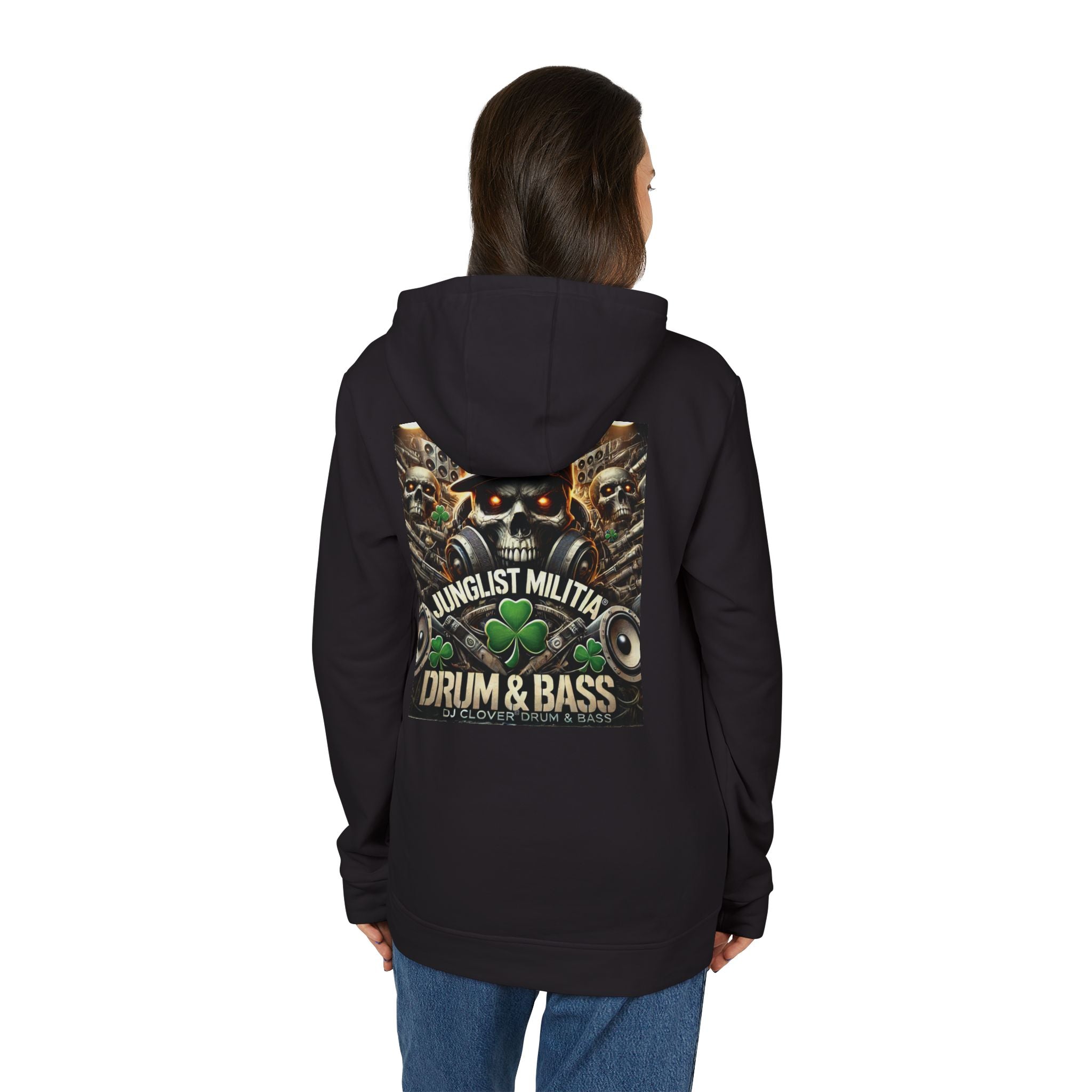 DJ CLOVER DRUM & BASS - CUSTOM adidas® Unisex Fleece Hoodie -  WEST COAST CALIFORNIA CUSTOM DESINGZ-JUNGLIST MILITIA-CLOVER