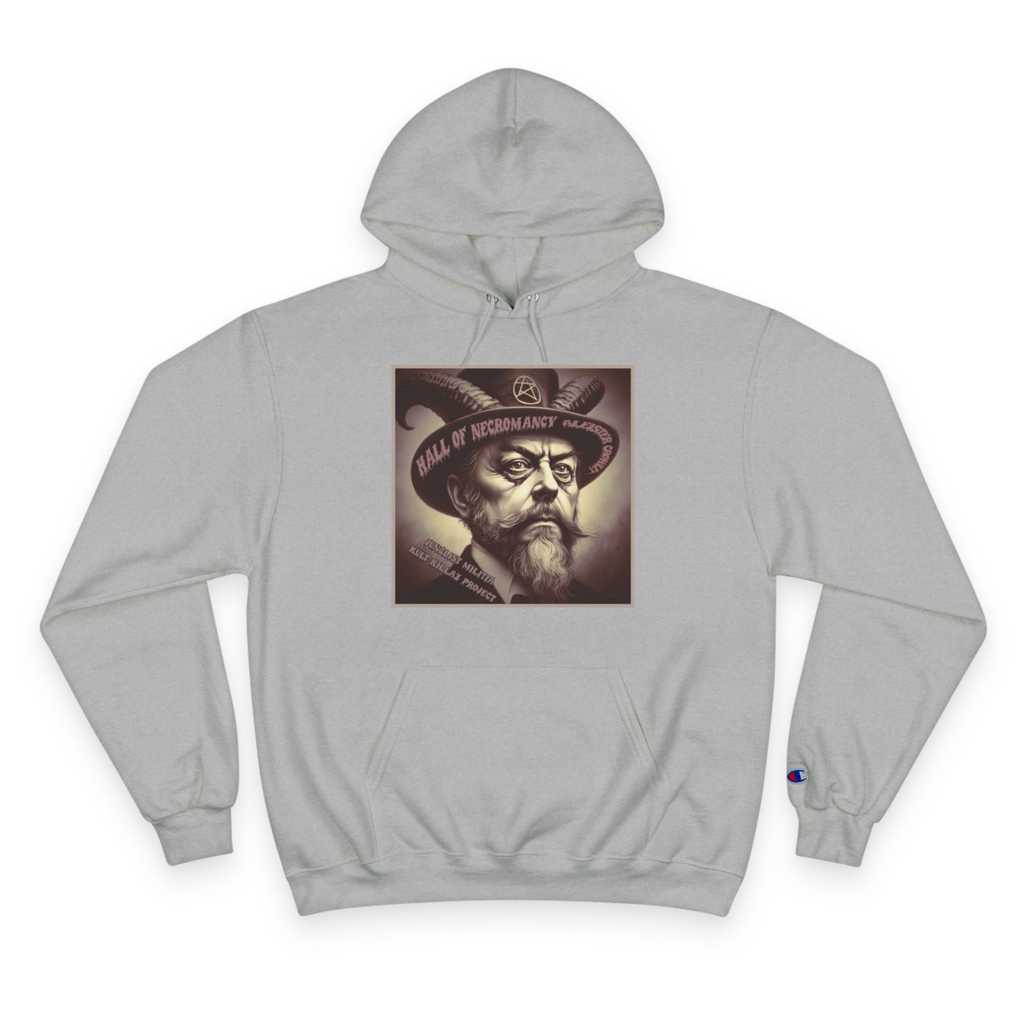 Champion Hoodie-Hall of Necromancy-Aleister Crowley-JUNGLIST MILITIA-KULT KILLAZ PROJECT