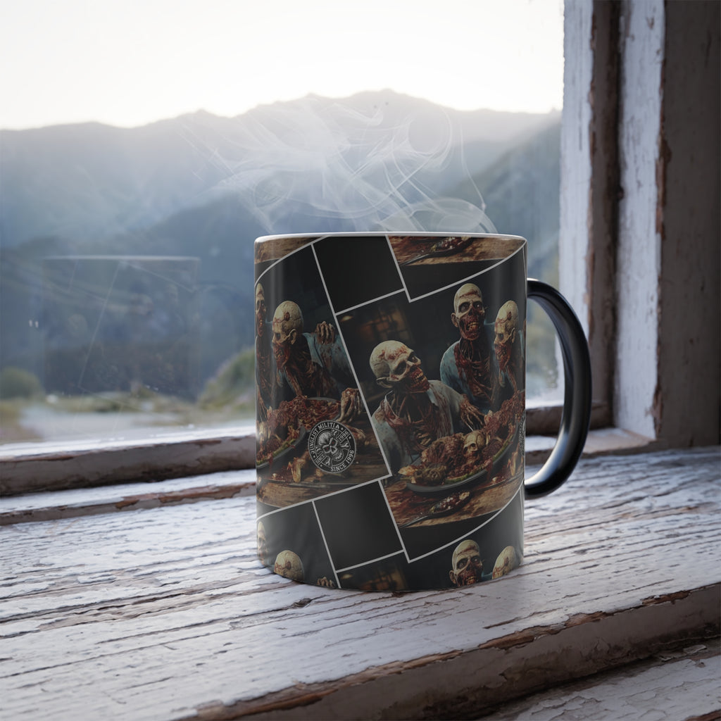Cannibal Zombies Skull Fuckerz -Color Morphing Coffe Mug, 11oz - Junglist Militia Since 1996
