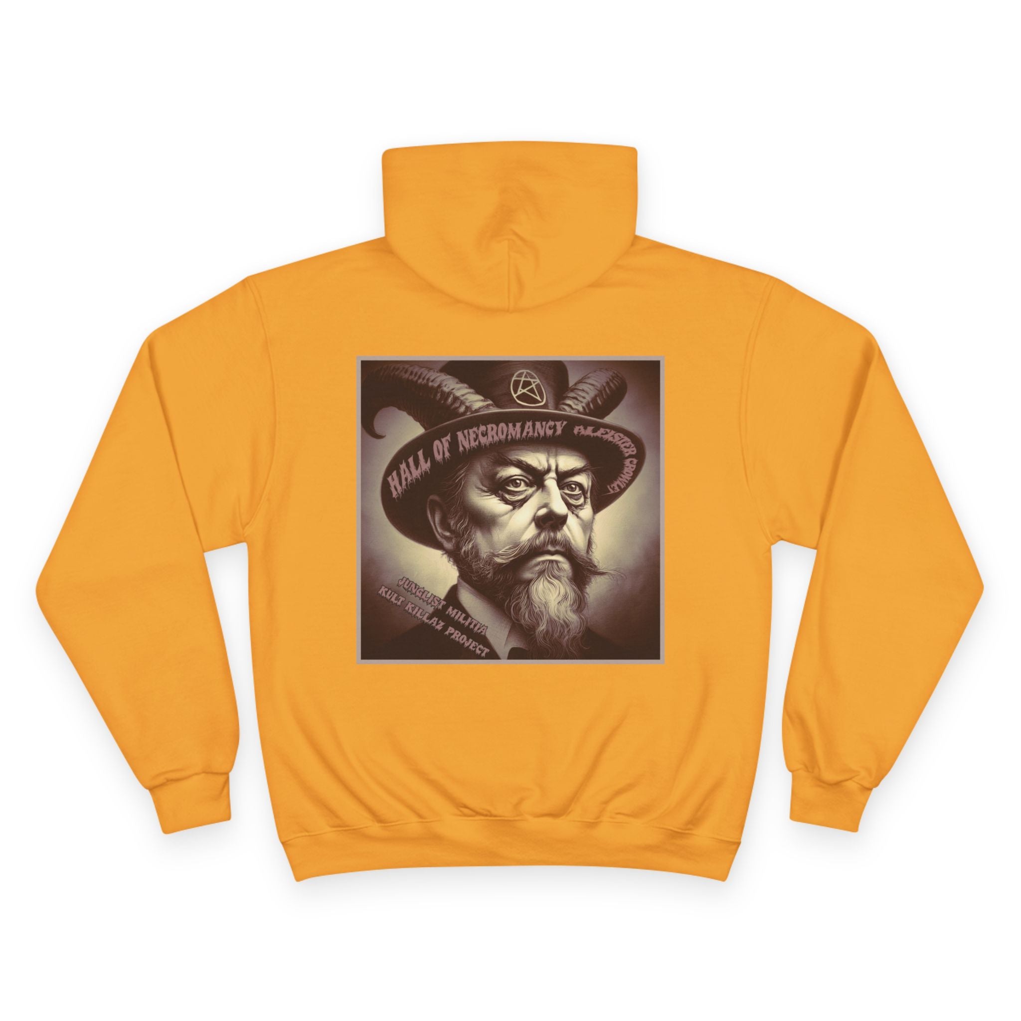 Champion Hoodie-Hall of Necromancy-Aleister Crowley-JUNGLIST MILITIA-KULT KILLAZ PROJECT