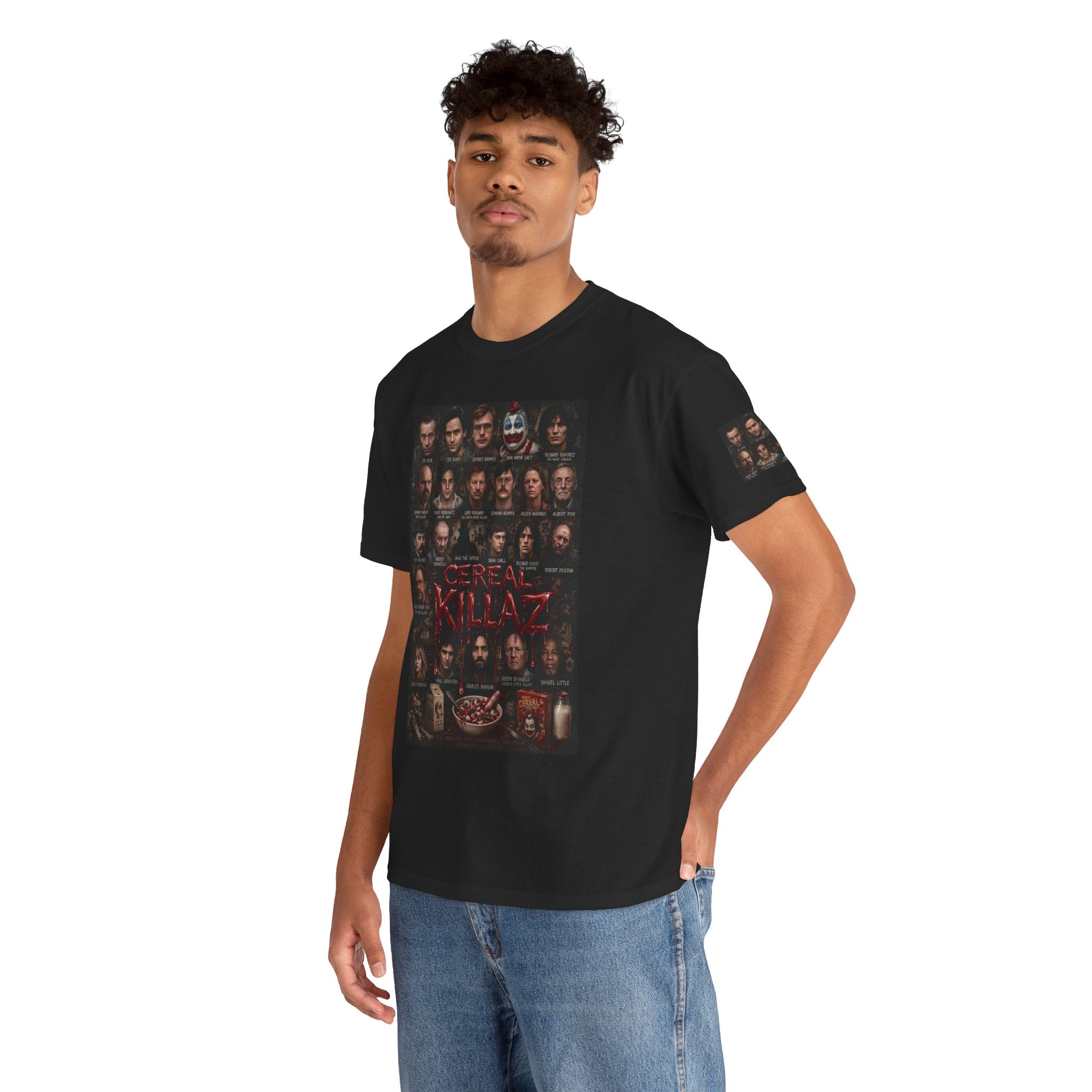 CEREAL KILLAZ™ True Crime Horror Graphic T-Shirt | Gothic Streetwear | NeuroDemonic