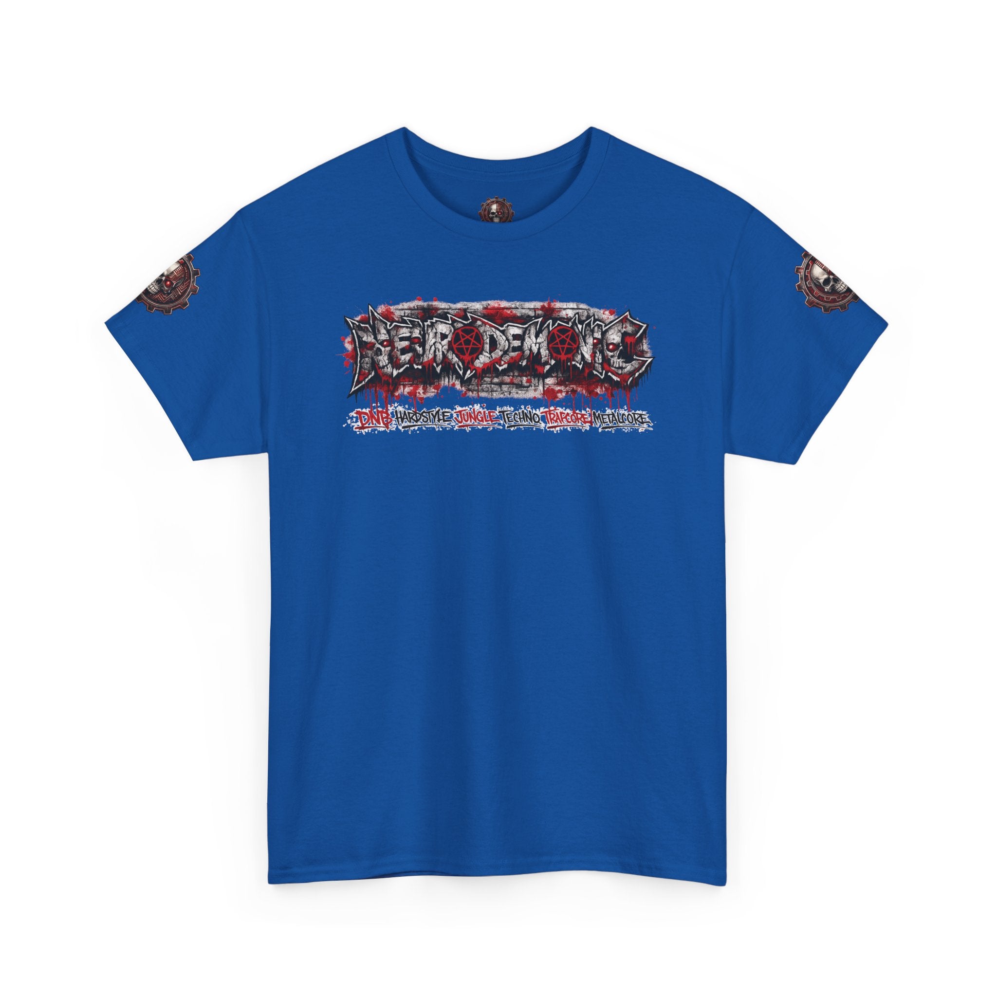 NEURODEMONIC - dnb hardstyle jungle techno trapcore metalcore Graffiti Skull Tee — Gildan Graphic Shirt