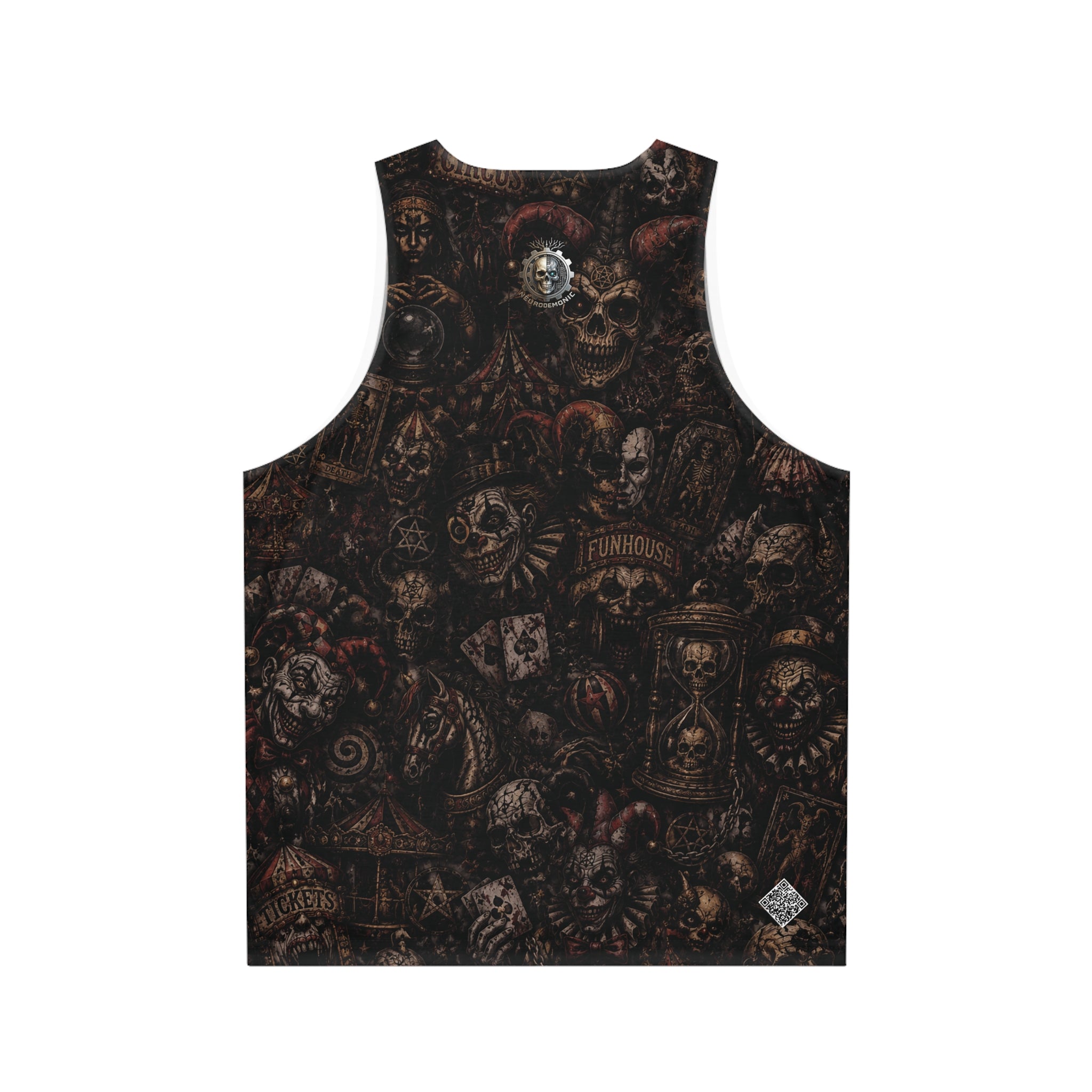 NeuroDemonic Carnival of the Damned Tank Top – Premium Horror Circus Streetwear Edition