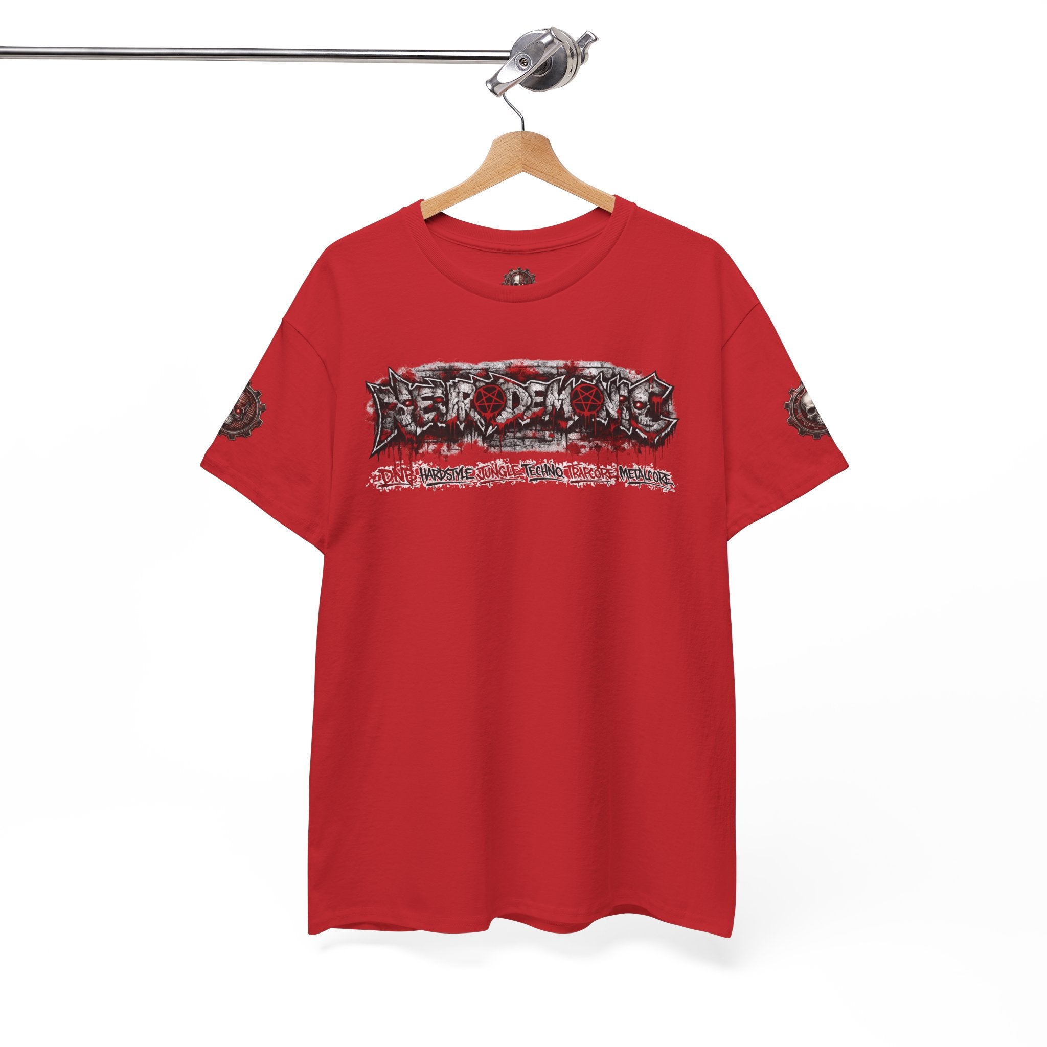 NEURODEMONIC - dnb hardstyle jungle techno trapcore metalcore Graffiti Skull Tee — Gildan Graphic Shirt