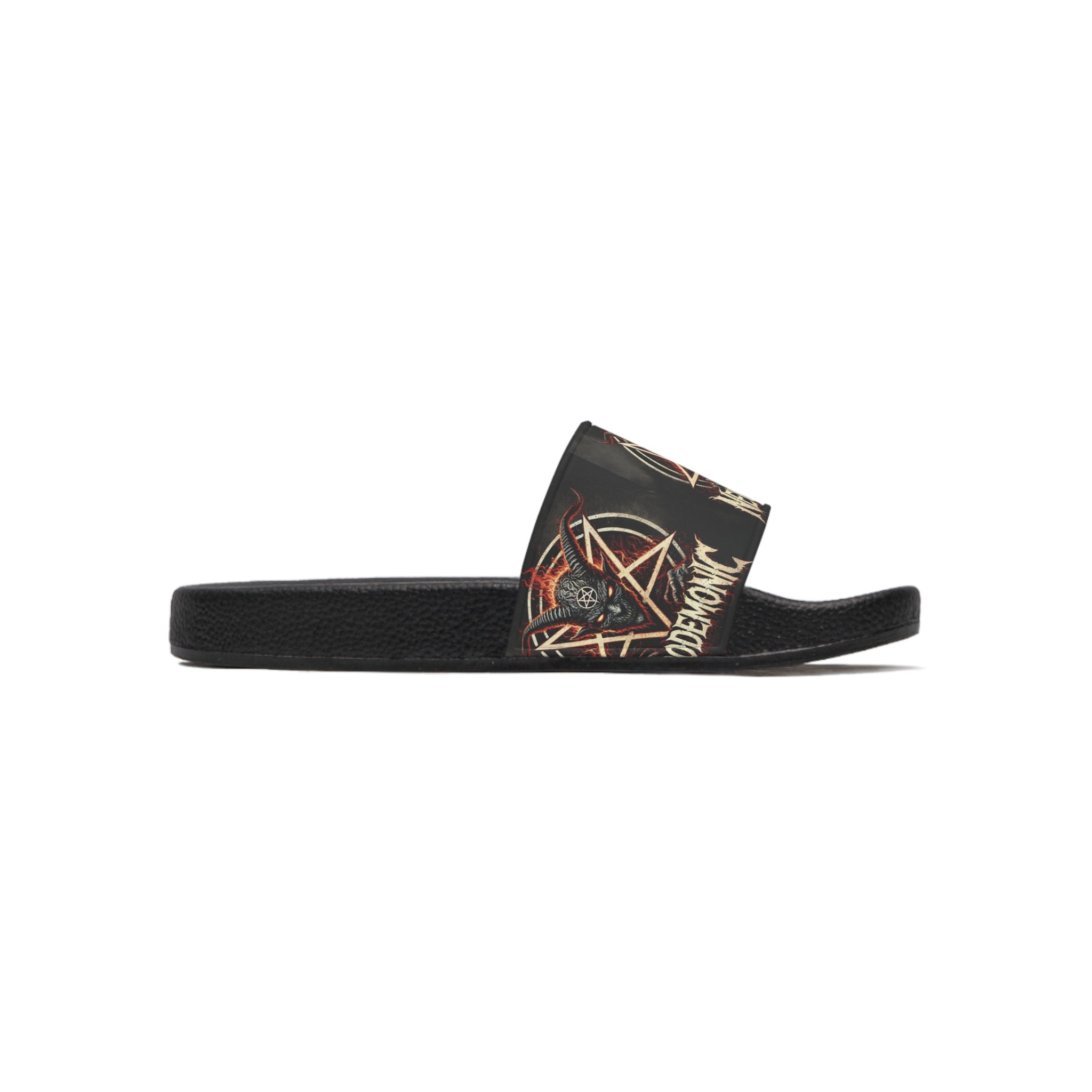 NeuroDemonic Infernal Baphomet Slides – Premium Heavy Metal Streetwear Edition