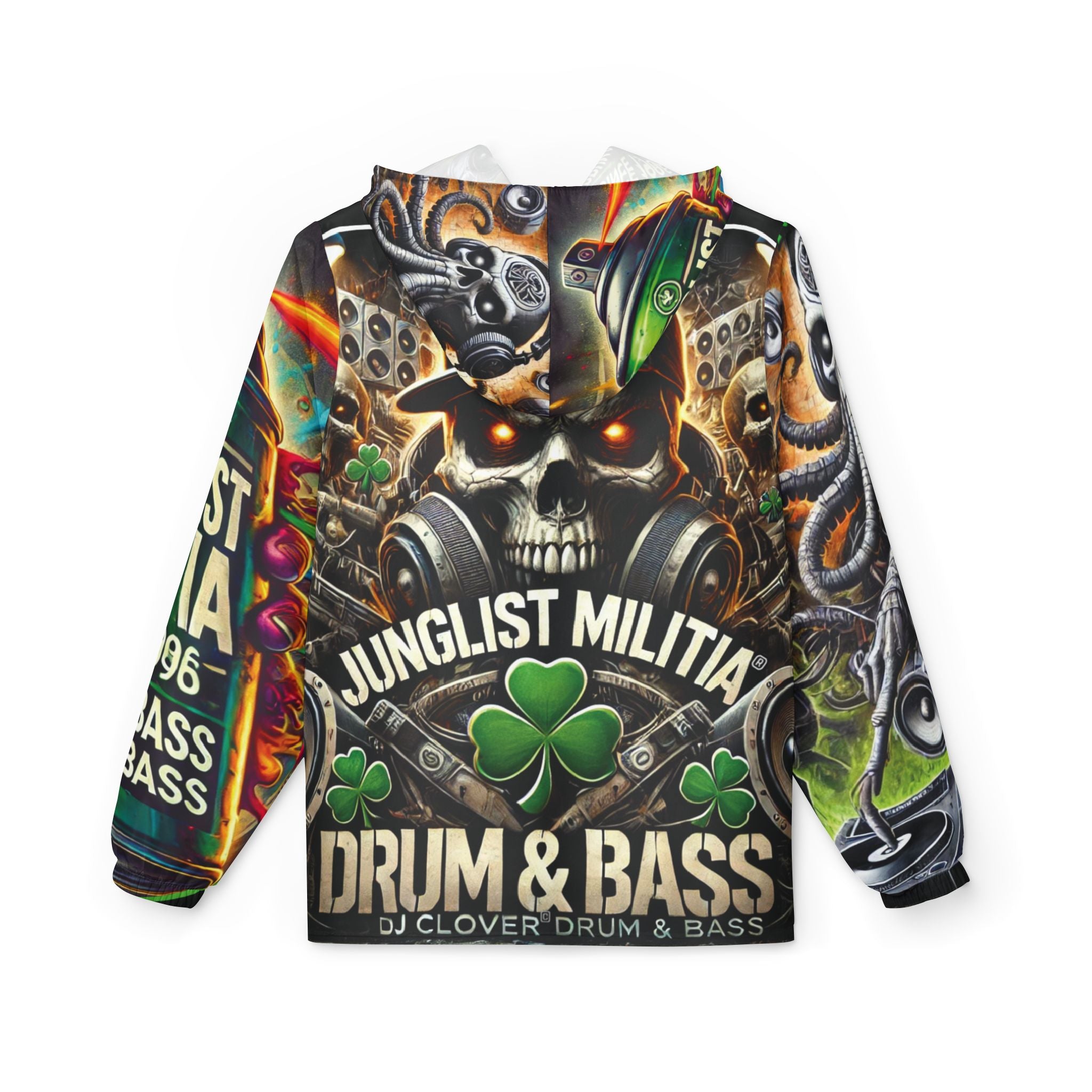 DJ CLOVER - Windbreaker Jacket (AOP) JUNGLIST MILITIA SINCE 1996 - LIMITED EDITION - "VERY EXPENSIVE, EXCLUSIVE COLLECTER EDITION"