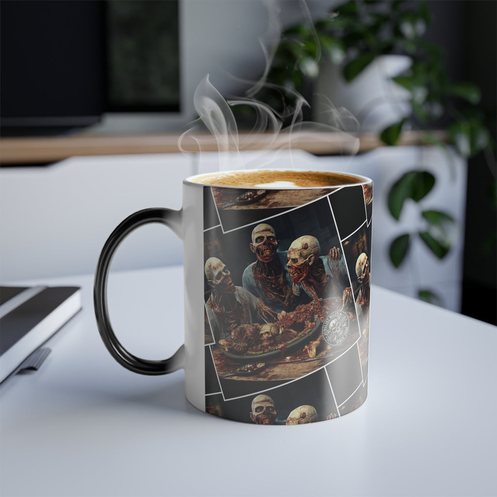 Cannibal Zombies Skull Fuckerz -Color Morphing Coffe Mug, 11oz - Junglist Militia Since 1996