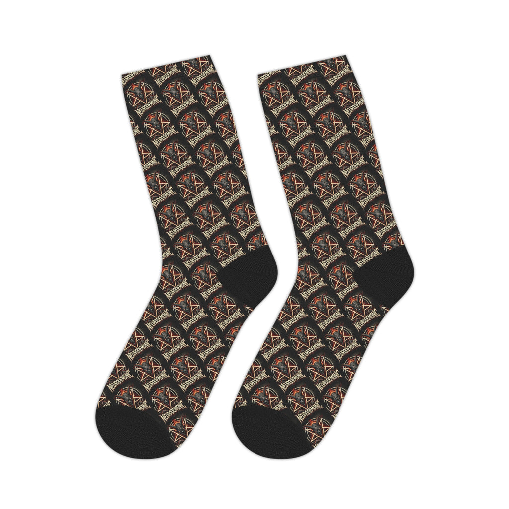 NeuroDemonic Infernal Baphomet Crew Socks – Premium Heavy Metal Streetwear Edition