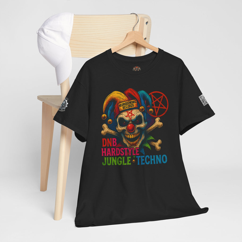 NeuroDemonic Carnival Jester T-Shirt – DNB Hardstyle Jungle Techno Edition