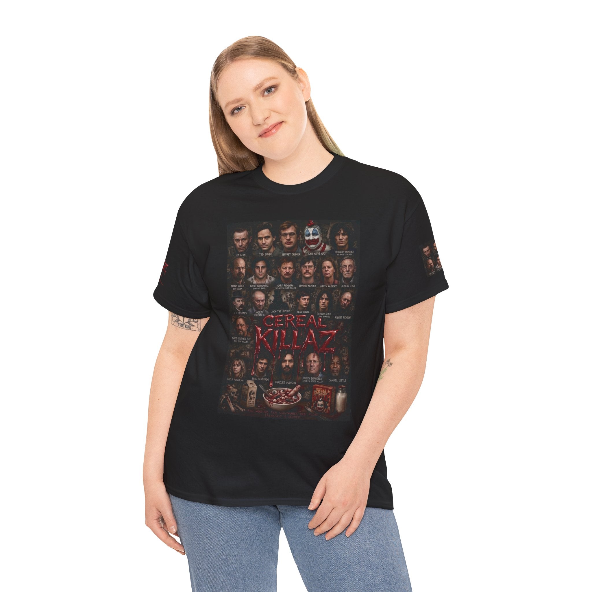 CEREAL KILLAZ™ True Crime Horror Graphic T-Shirt | Gothic Streetwear | NeuroDemonic