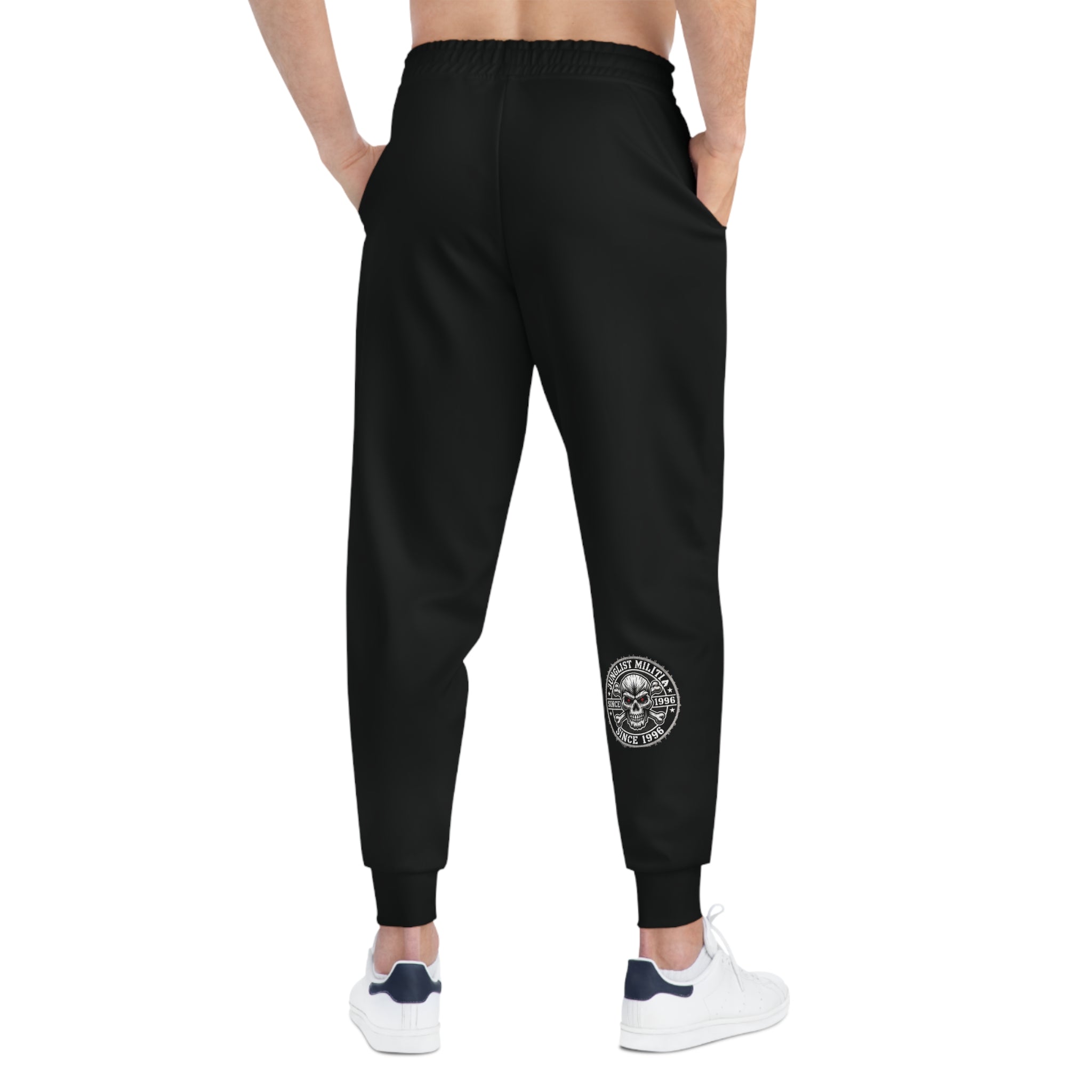 3rd and 4th Gen. Blood Red Skull logo sports bottoms Junglist Militia Since 1996 - Junglist Militia Since 1996