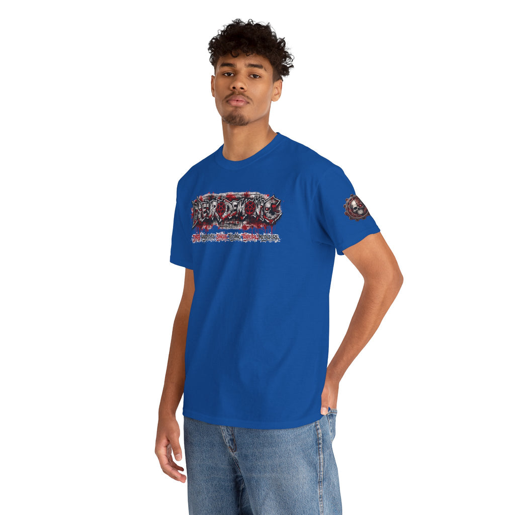 NEURODEMONIC - dnb hardstyle jungle techno trapcore metalcore Graffiti Skull Tee — Gildan Graphic Shirt