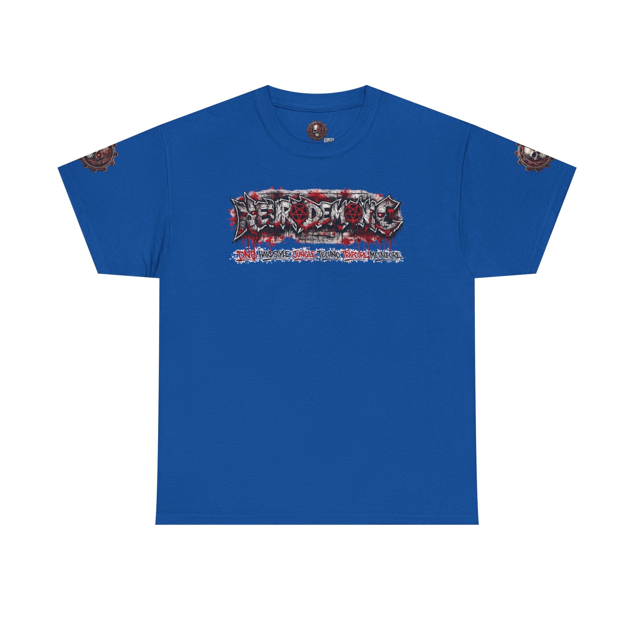 NEURODEMONIC - dnb hardstyle jungle techno trapcore metalcore Graffiti Skull Tee — Gildan Graphic Shirt