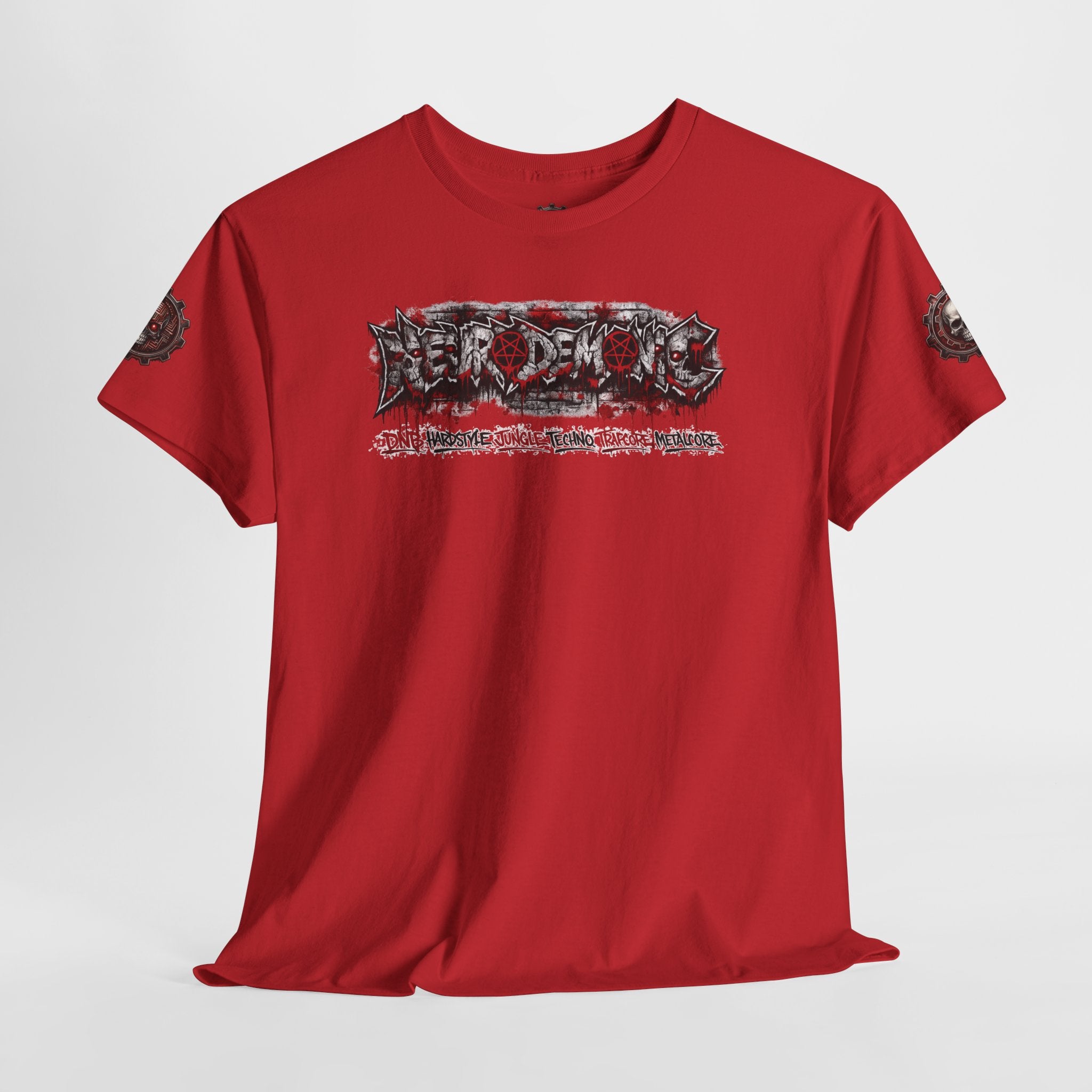 NEURODEMONIC - dnb hardstyle jungle techno trapcore metalcore Graffiti Skull Tee — Gildan Graphic Shirt