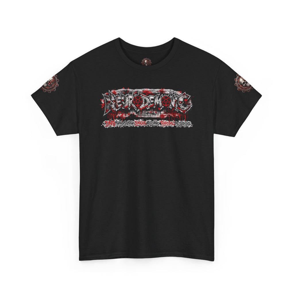 NEURODEMONIC - dnb hardstyle jungle techno trapcore metalcore Graffiti Skull Tee — Gildan Graphic Shirt