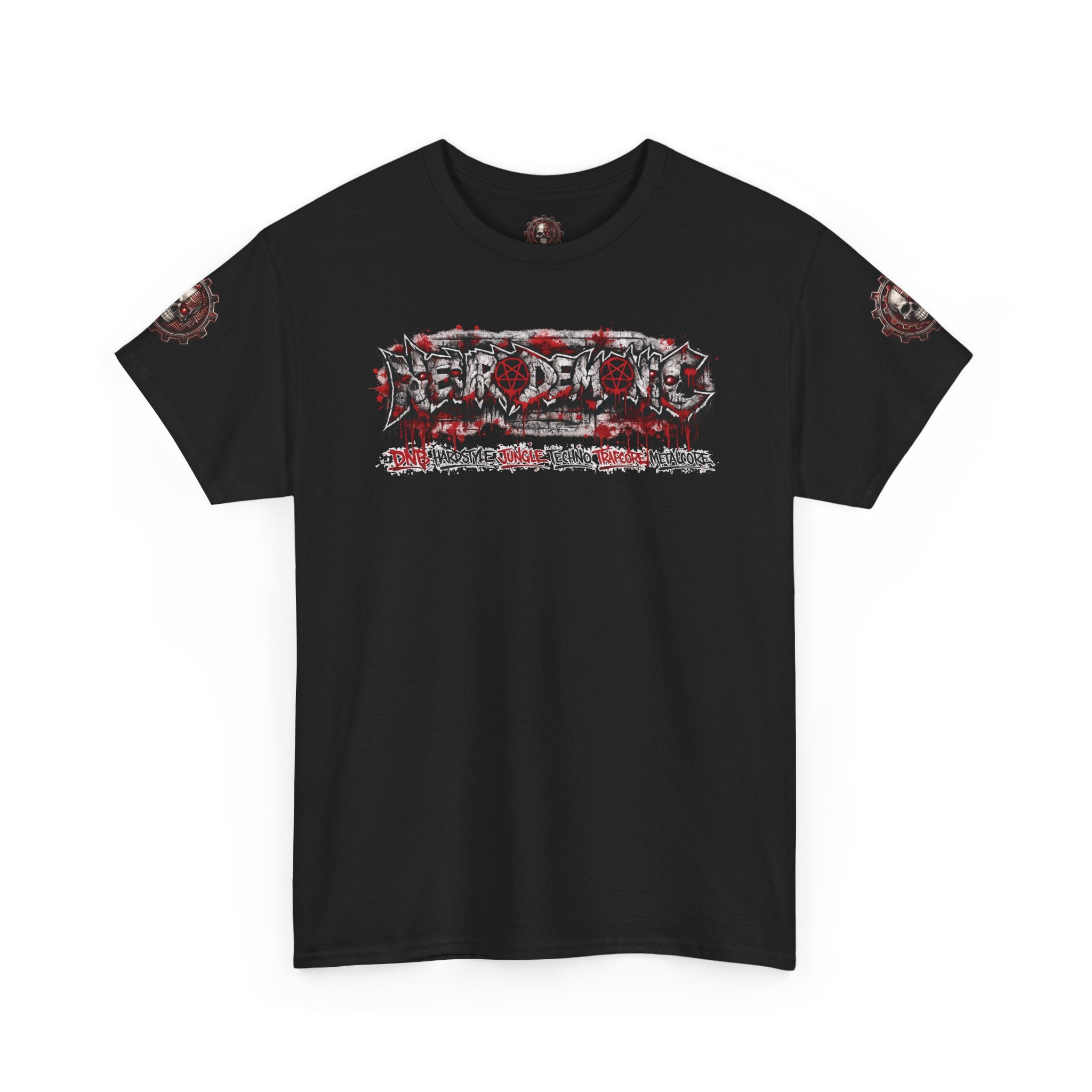 NEURODEMONIC - dnb hardstyle jungle techno trapcore metalcore Graffiti Skull Tee — Gildan Graphic Shirt