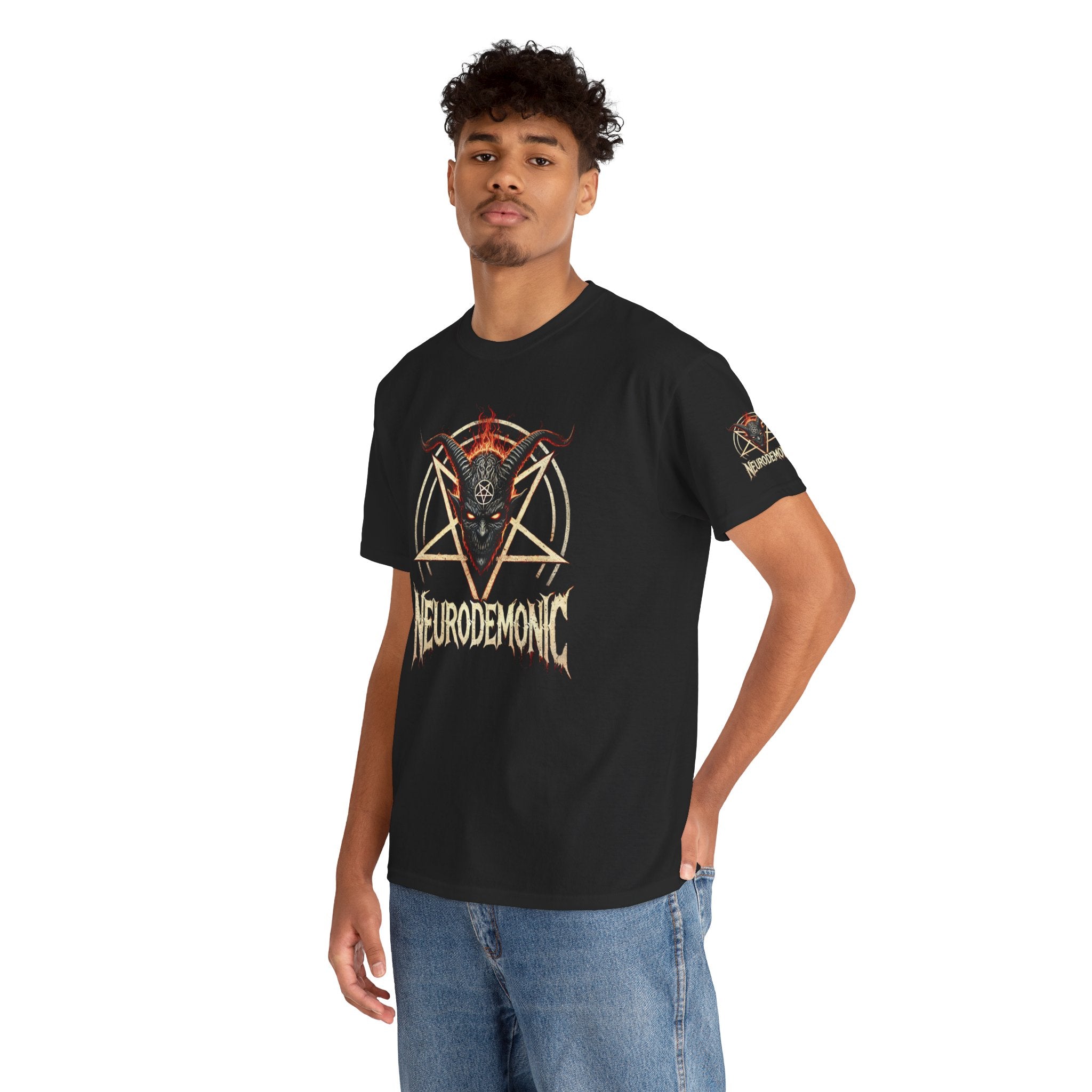 NeuroDemonic Baphomet Pentagram T-Shirt – Heavy Metal Streetwear Edition