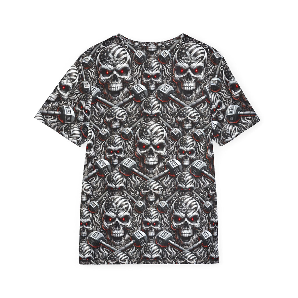 BODYBUILDER Medieval Skulls Men's Sports Jersey-  Stretchy made for BODYBUILDERS  with 100% moisture-wicking performance polyester - Junglist Militia Since 1996