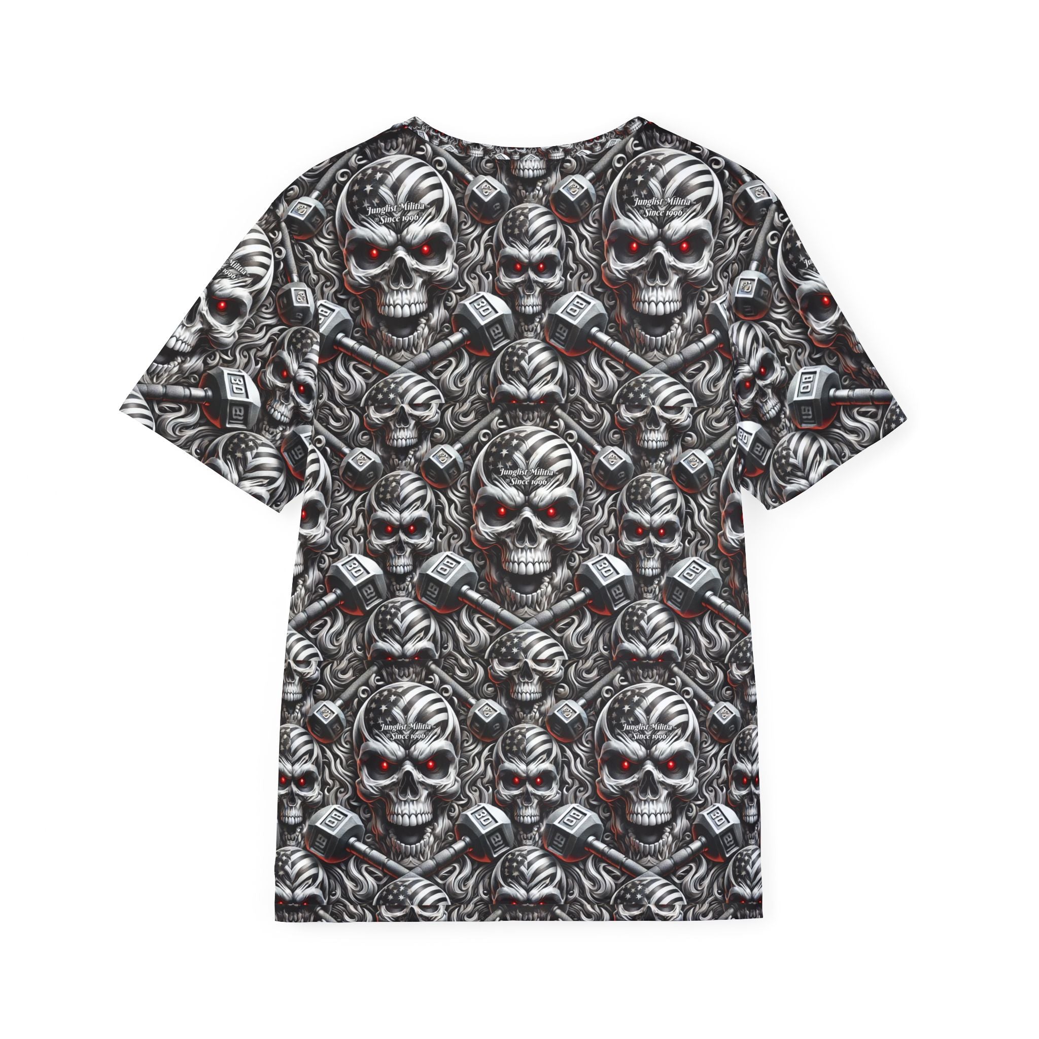 BODYBUILDER Medieval Skulls Men's Sports Jersey-  Stretchy made for BODYBUILDERS  with 100% moisture-wicking performance polyester - Junglist Militia Since 1996