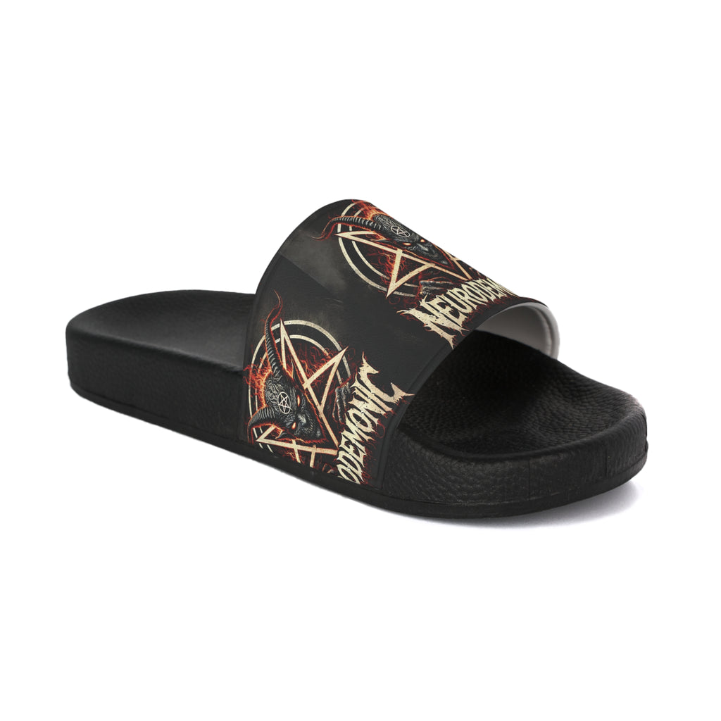NeuroDemonic Infernal Baphomet Slides – Premium Heavy Metal Streetwear Edition