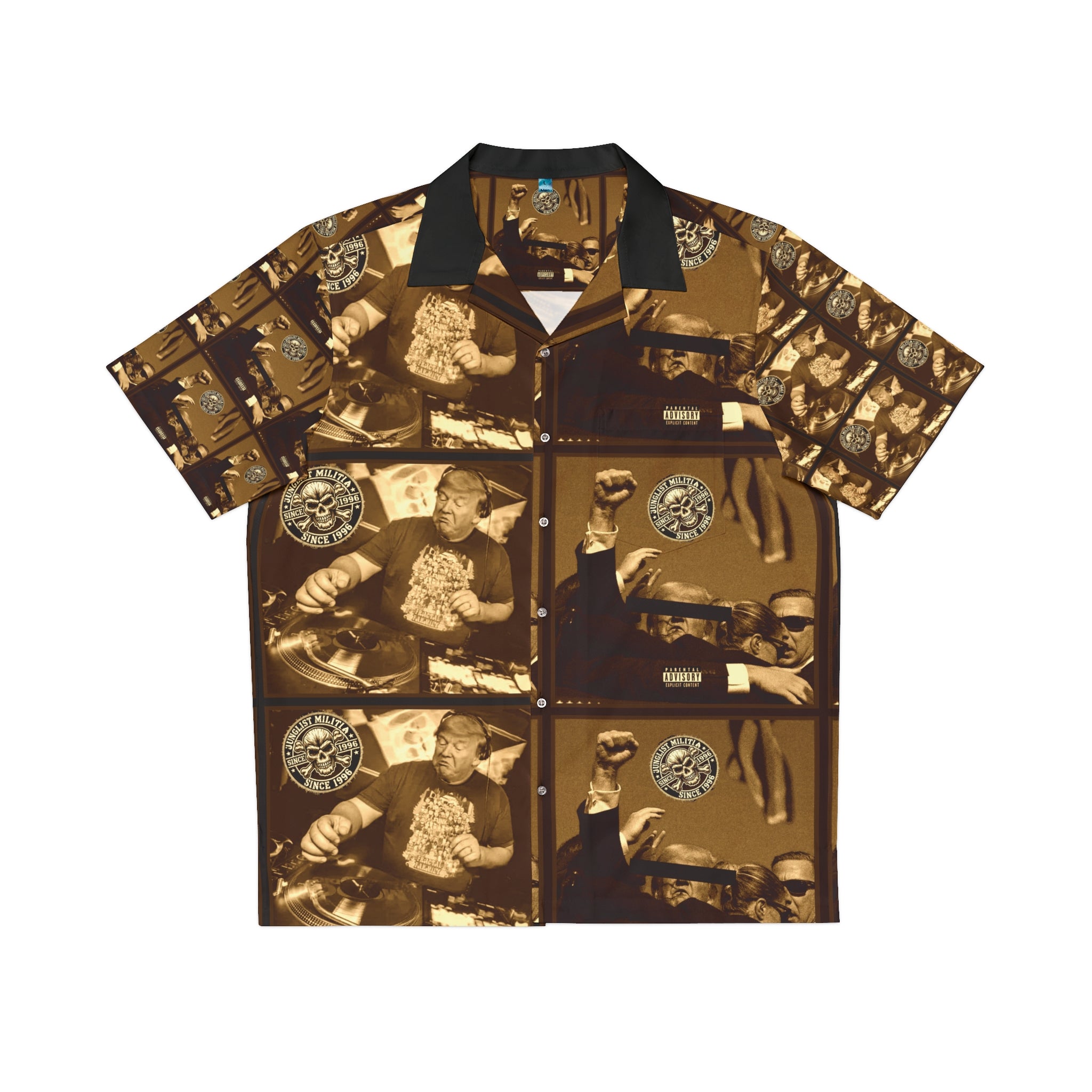 DJ DONALD TRUMP - Men's Hawaiian Shirt (AOP) - Let's Go!!! - Junglist Militia Since 1996