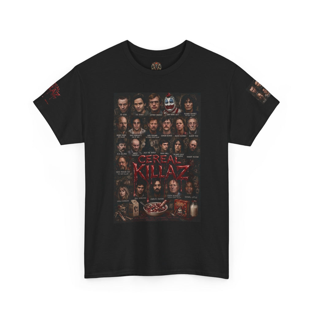 CEREAL KILLAZ™ True Crime Horror Graphic T-Shirt | Gothic Streetwear | NeuroDemonic