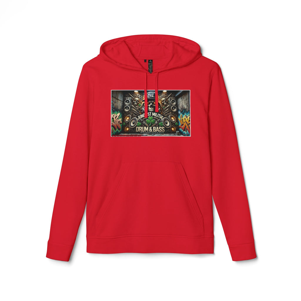 DJ CLOVER DRUM & BASS - CUSTOM adidas® Unisex Fleece Hoodie -  WEST COAST CALIFORNIA CUSTOM DESINGZ-JUNGLIST MILITIA-CLOVER