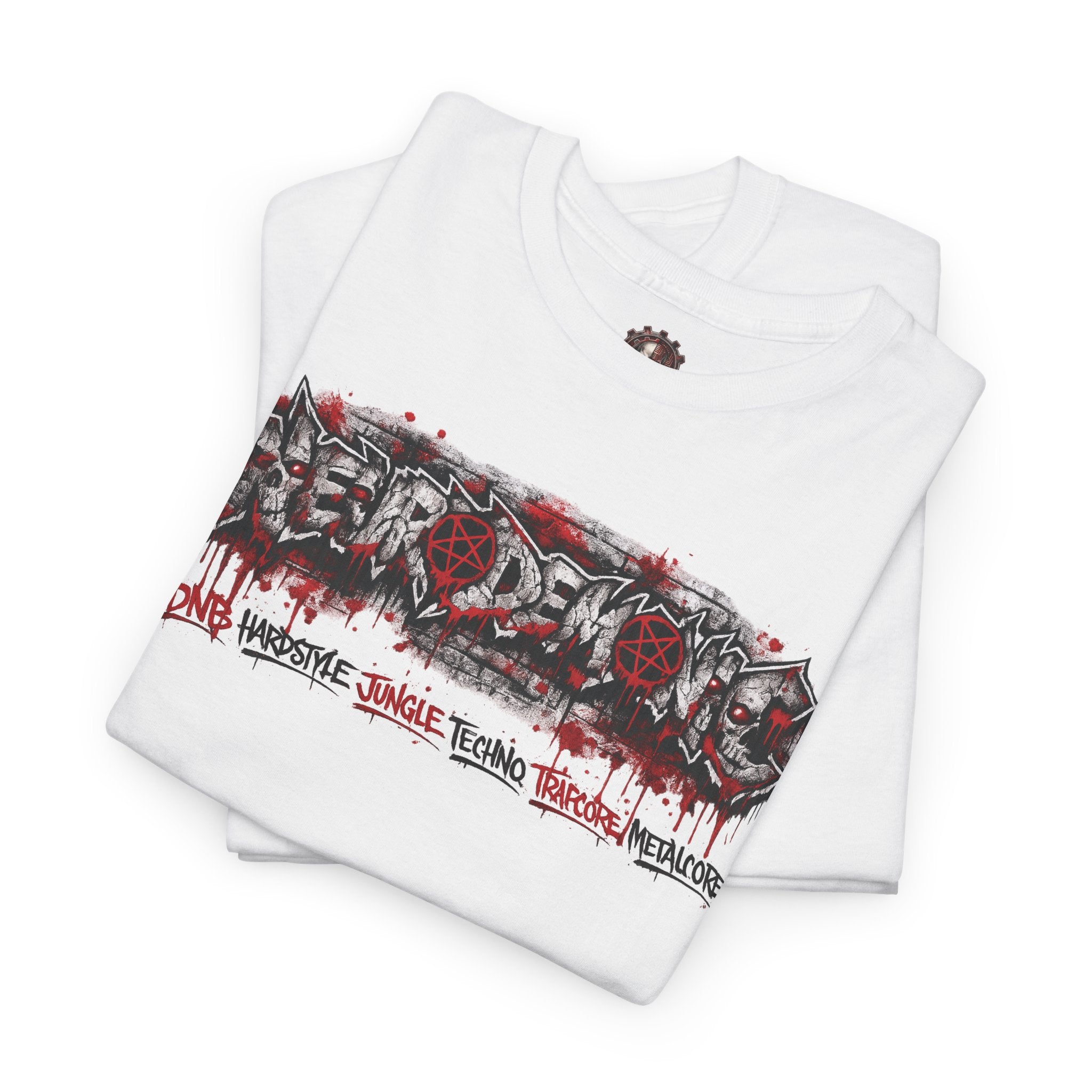 NEURODEMONIC - dnb hardstyle jungle techno trapcore metalcore Graffiti Skull Tee — Gildan Graphic Shirt