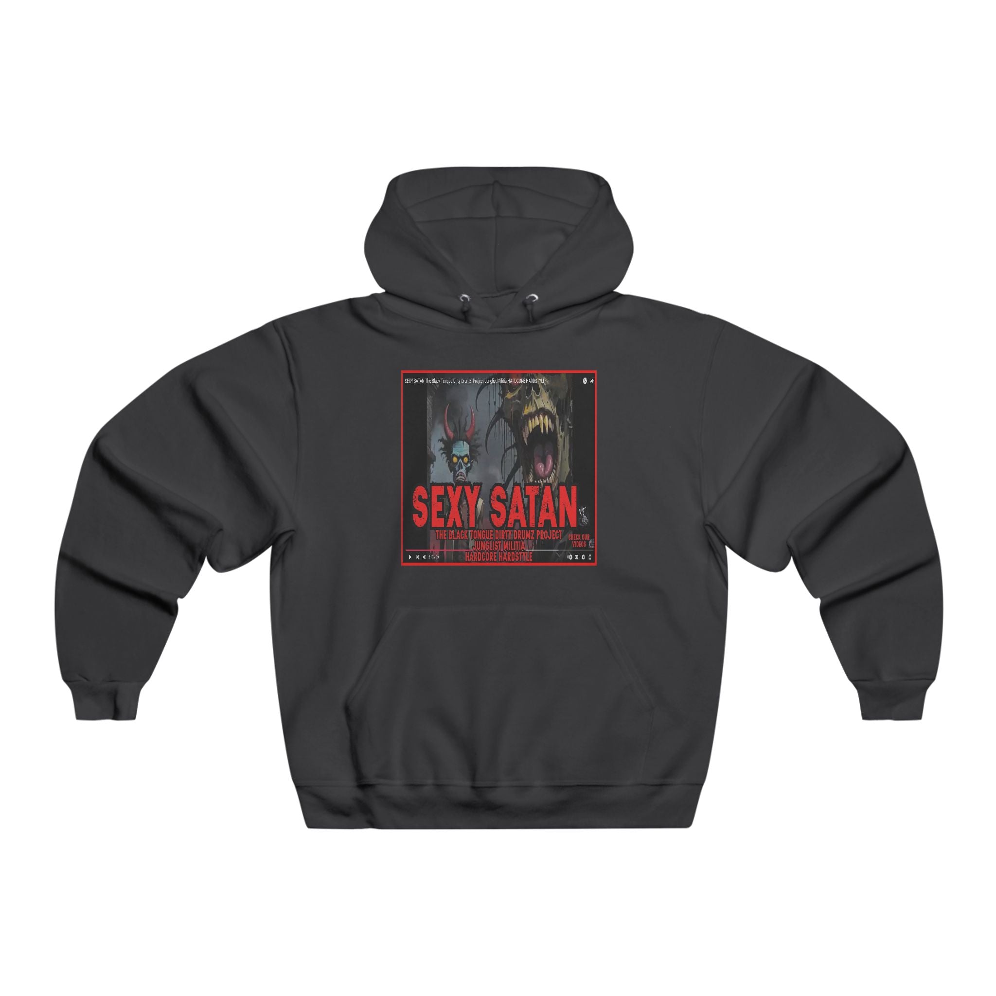 JERZEES NuBlend® SEXY SATAN-The Black Tongue-Dirty Drumz- Project-Junglist Militia HARDCORE HARDSTYLE