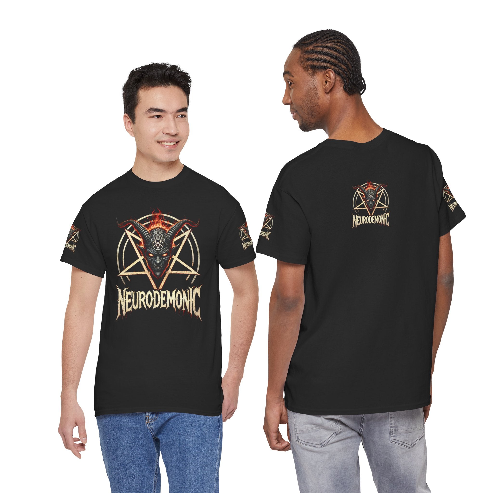 NeuroDemonic Baphomet Pentagram T-Shirt – Heavy Metal Streetwear Edition