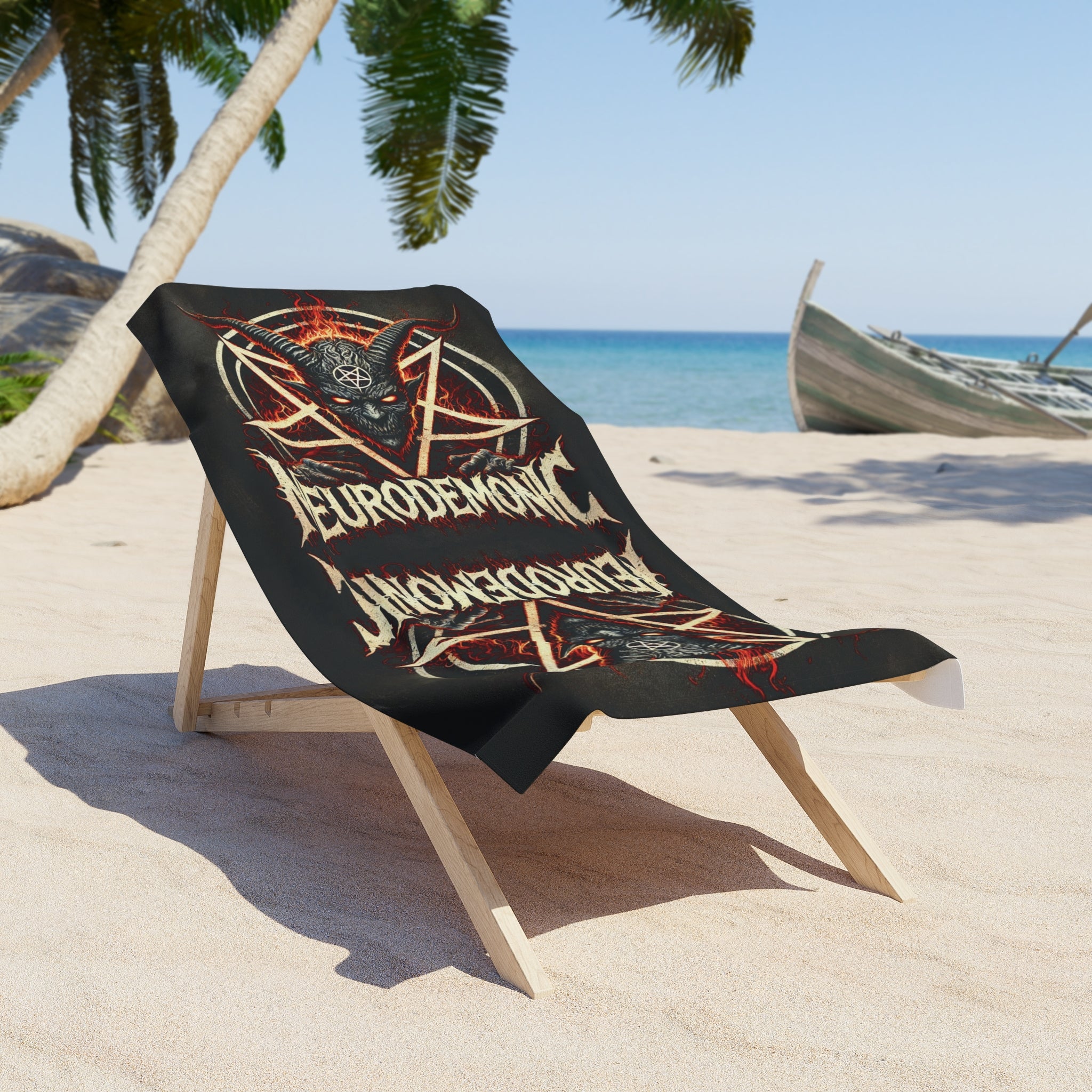 Neurodemonic Pentagram Beach Towel – Baphomet Pentagram Edition