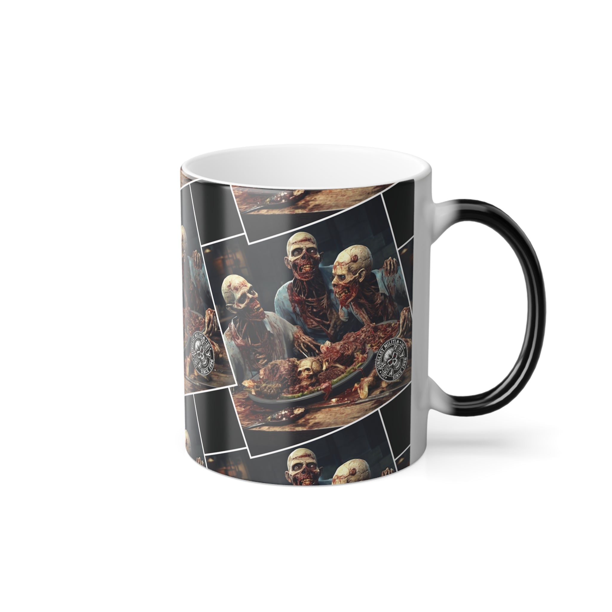 Cannibal Zombies Skull Fuckerz -Color Morphing Coffe Mug, 11oz - Junglist Militia Since 1996