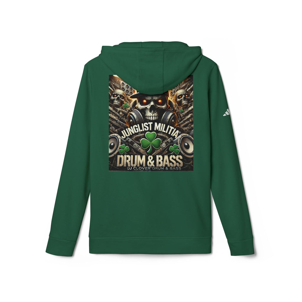 DJ CLOVER DRUM & BASS - CUSTOM adidas® Unisex Fleece Hoodie -  WEST COAST CALIFORNIA CUSTOM DESINGZ-JUNGLIST MILITIA-CLOVER