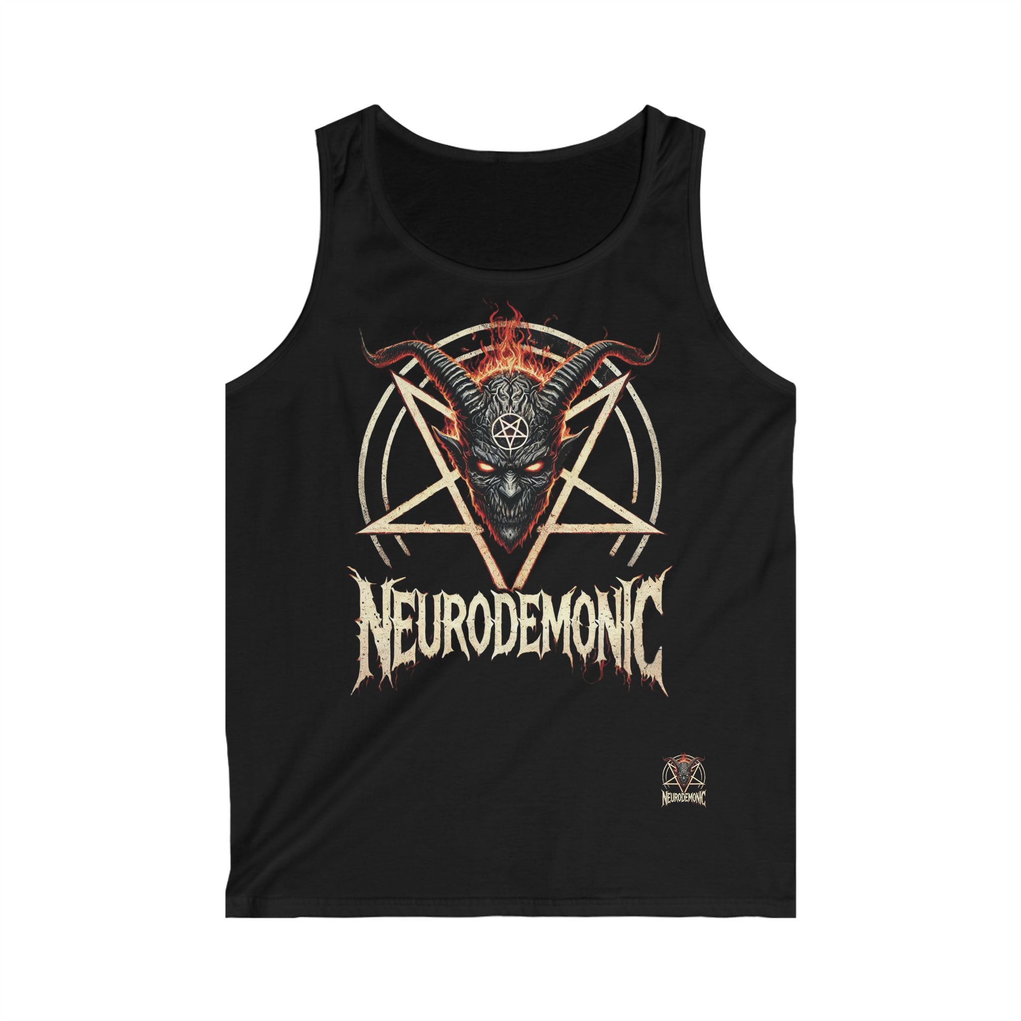 NeuroDemonic Baphomet Pentagram Tank Top – Heavy Metal Streetwear Edition