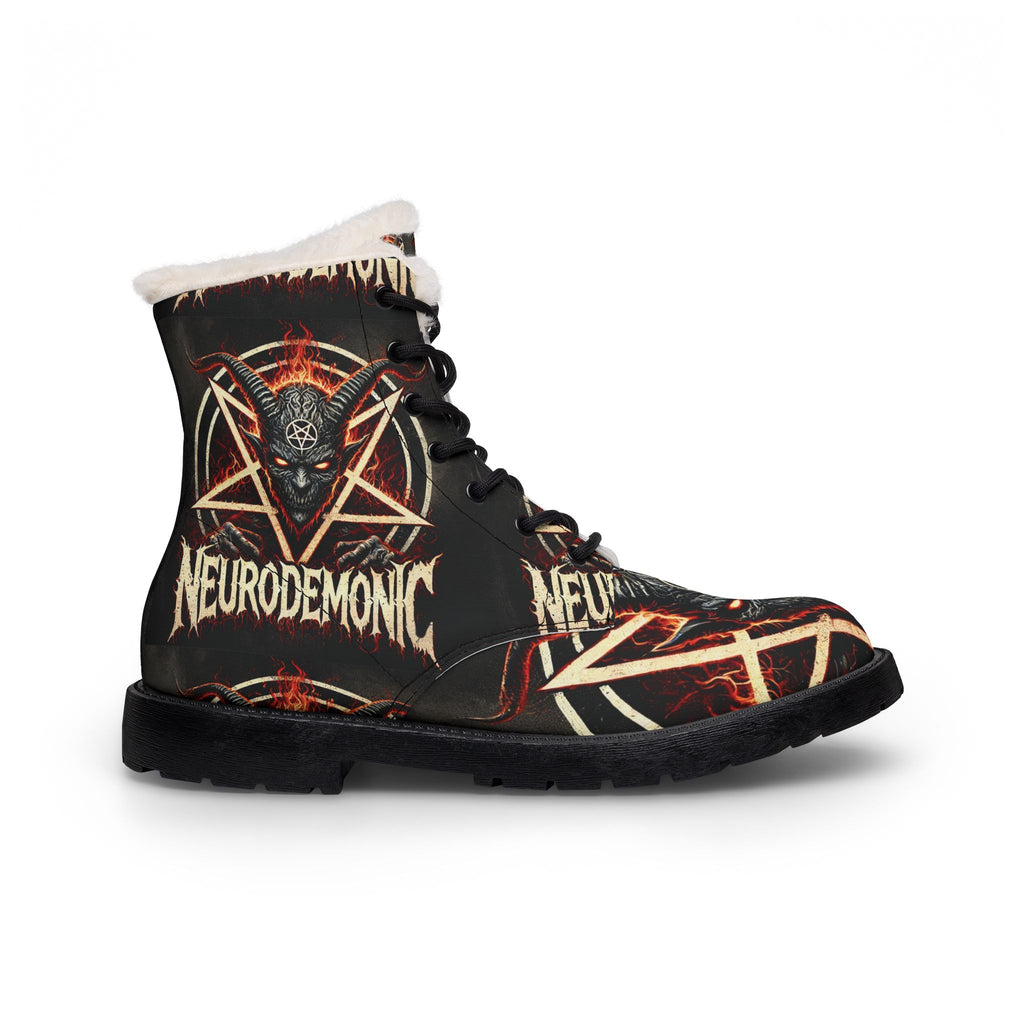 NeuroDemonic Infernal Baphomet "Walk Into Hell" Limited Edition Combat Boots