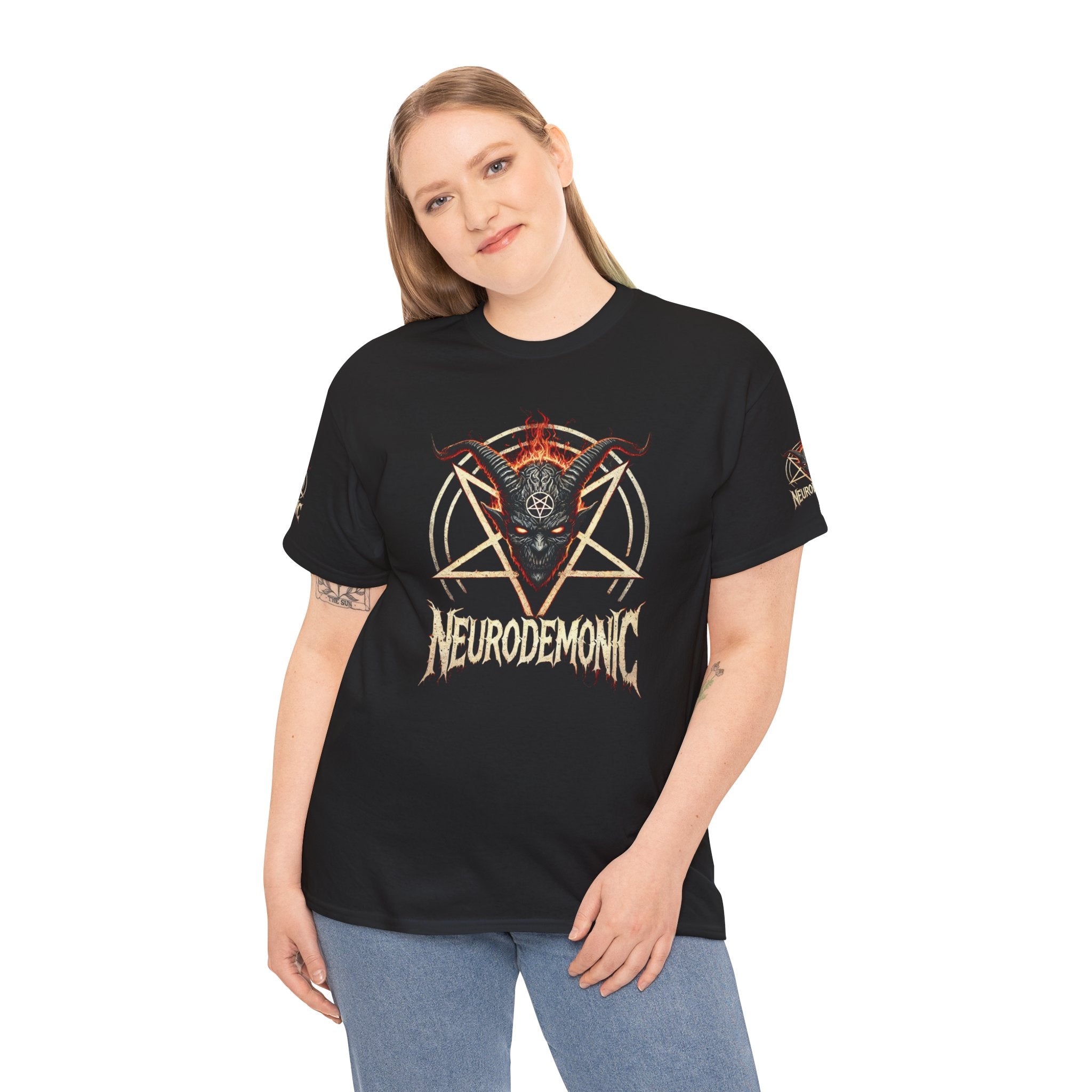 NeuroDemonic Baphomet Pentagram T-Shirt – Heavy Metal Streetwear Edition