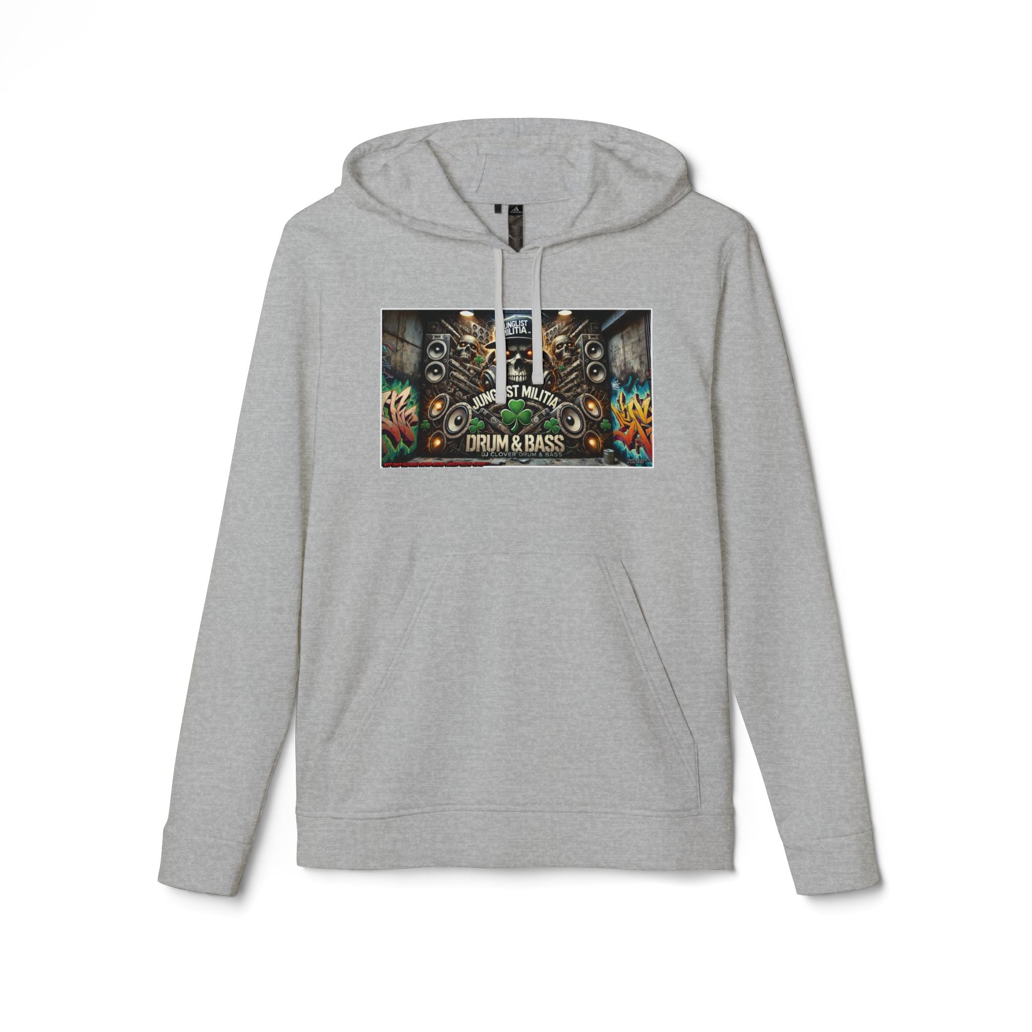 DJ CLOVER DRUM & BASS - CUSTOM adidas® Unisex Fleece Hoodie -  WEST COAST CALIFORNIA CUSTOM DESINGZ-JUNGLIST MILITIA-CLOVER