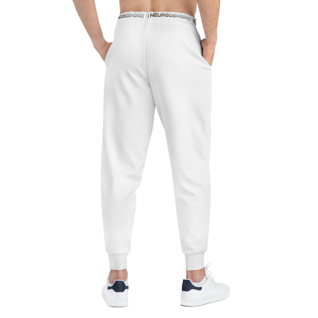 NeuroDemonic Logo Joggers – Premium White Streetwear Sweatpants