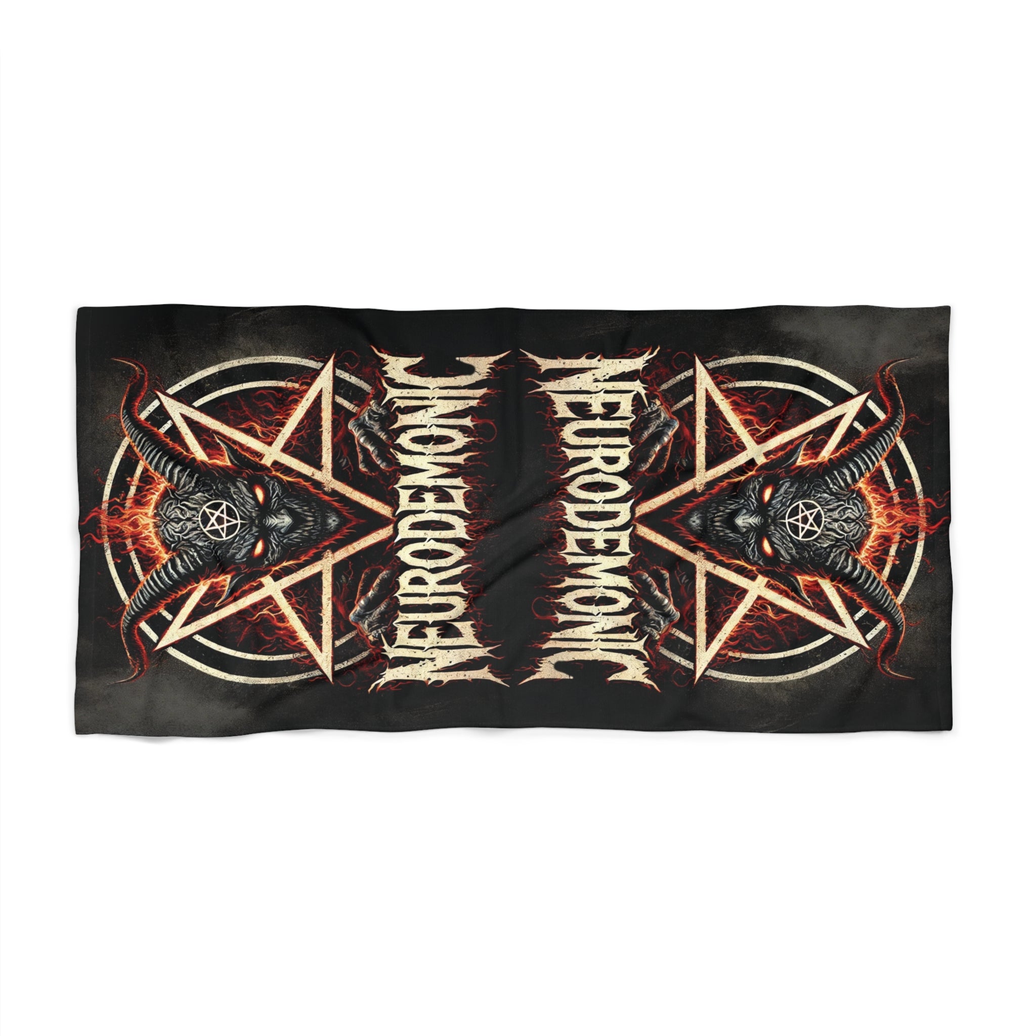 Neurodemonic Pentagram Beach Towel – Baphomet Pentagram Edition