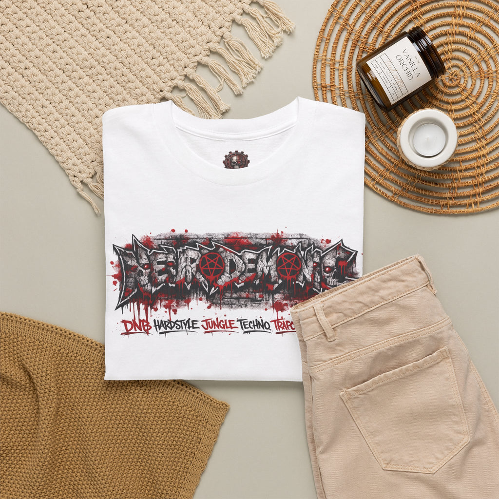 NEURODEMONIC - dnb hardstyle jungle techno trapcore metalcore Graffiti Skull Tee — Gildan Graphic Shirt