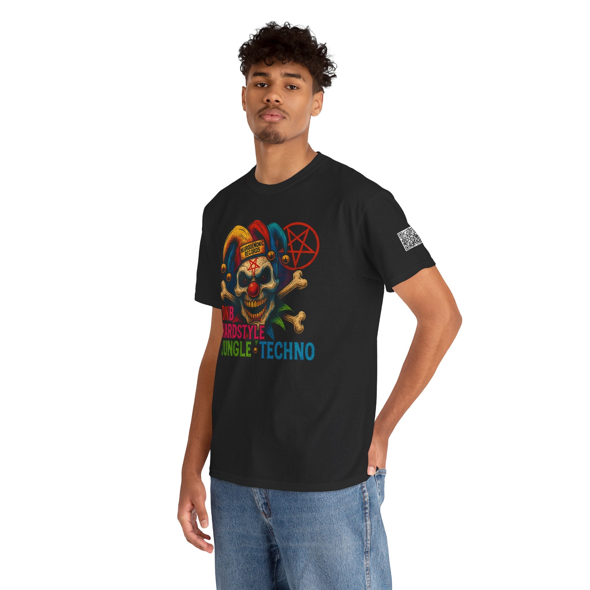 NeuroDemonic Carnival Jester T-Shirt – DNB Hardstyle Jungle Techno Edition