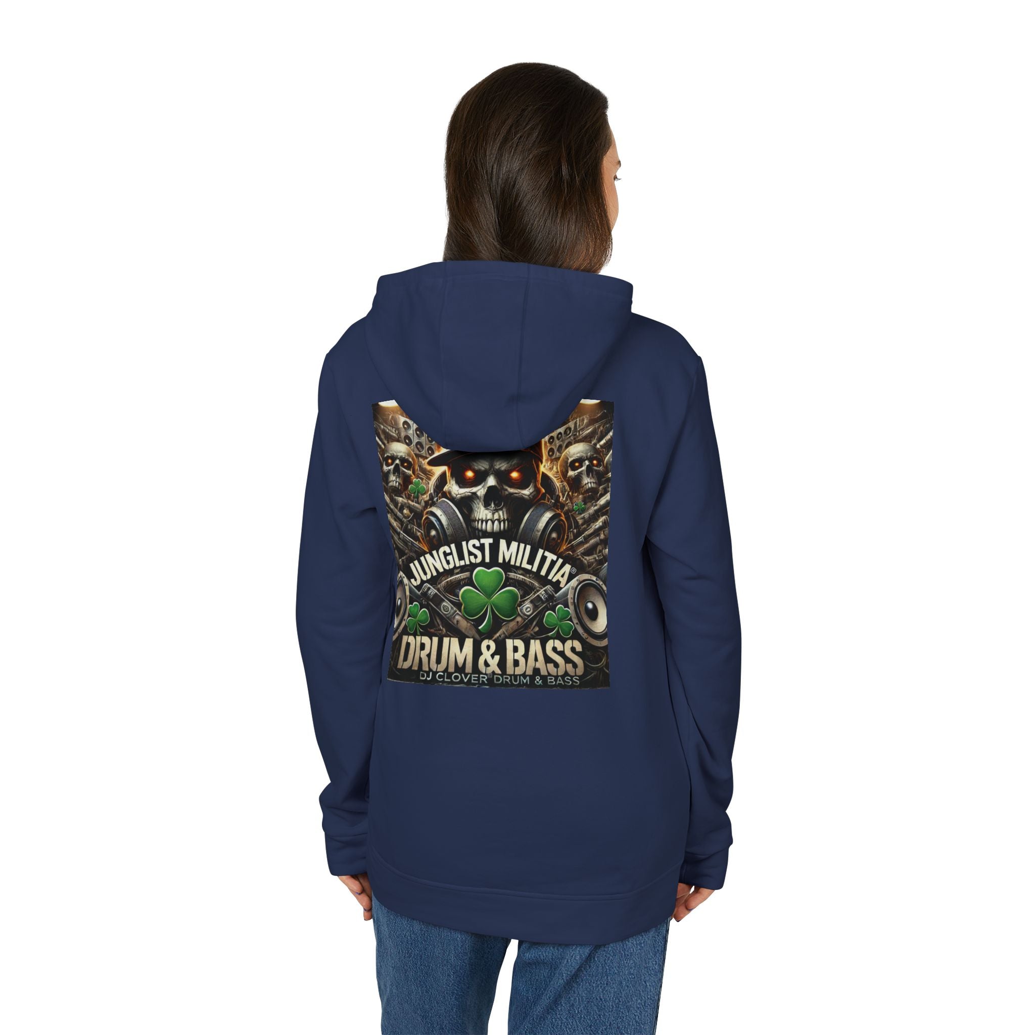 DJ CLOVER DRUM & BASS - CUSTOM adidas® Unisex Fleece Hoodie -  WEST COAST CALIFORNIA CUSTOM DESINGZ-JUNGLIST MILITIA-CLOVER