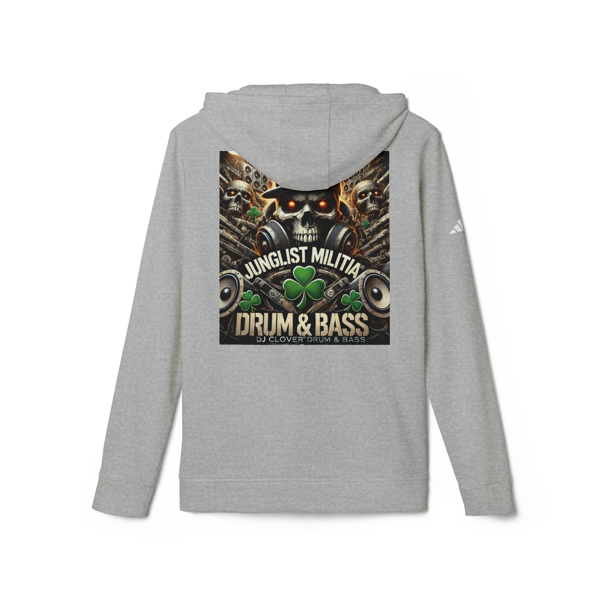 DJ CLOVER DRUM & BASS - CUSTOM adidas® Unisex Fleece Hoodie -  WEST COAST CALIFORNIA CUSTOM DESINGZ-JUNGLIST MILITIA-CLOVER
