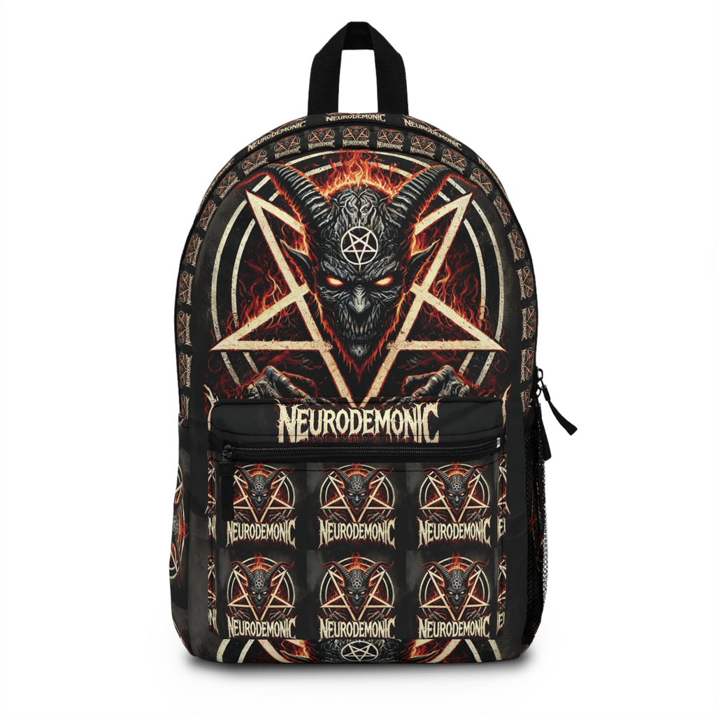 NeuroDemonic Goat Pentagram Backpack – Premium Heavy Metal Streetwear Edition